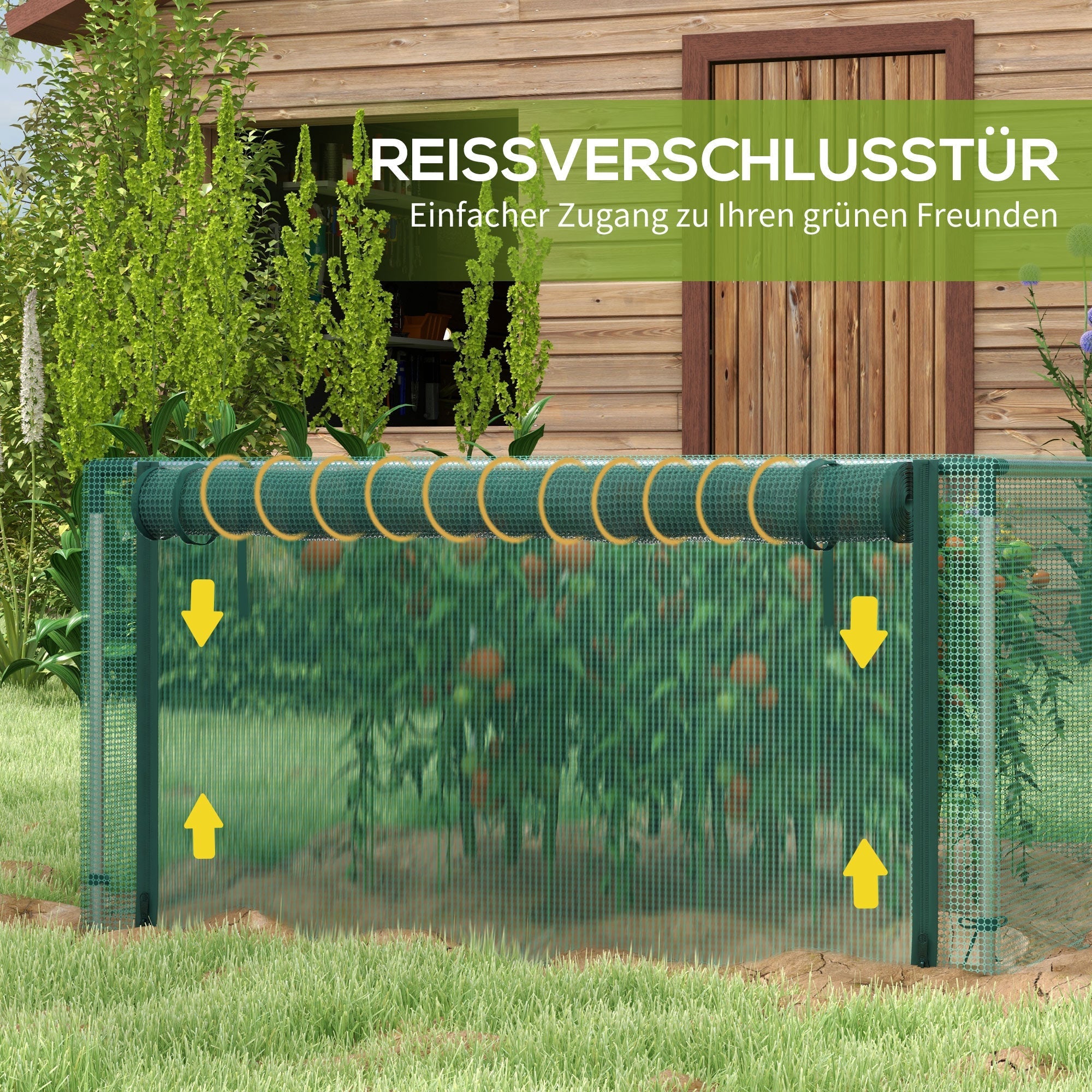 Plant Protection Tent 1.25 x 3.73 m Zippered Door Windproof Insect Net
