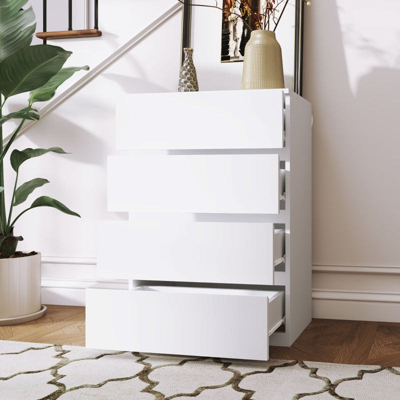 Chest of Drawers, 4-Drawer Storage Cabinets Modern Dresser, Particle Board