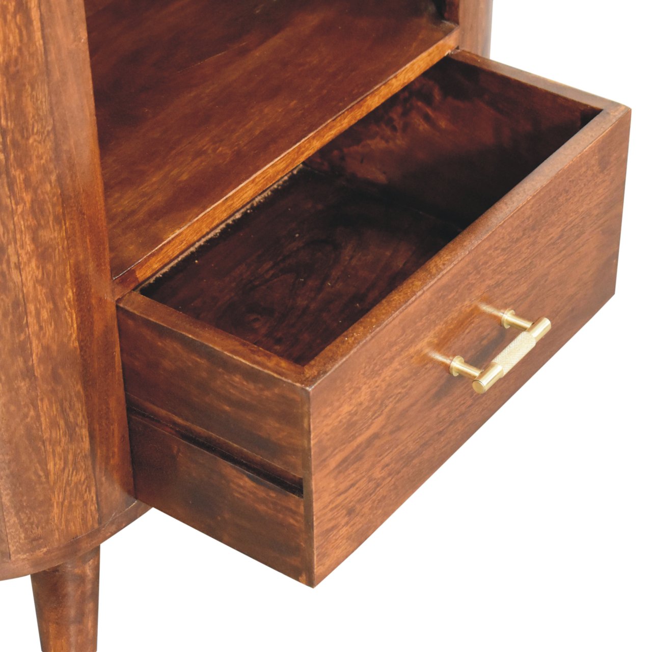 T-bar Cortez Open Slot Cabinet Chestnut