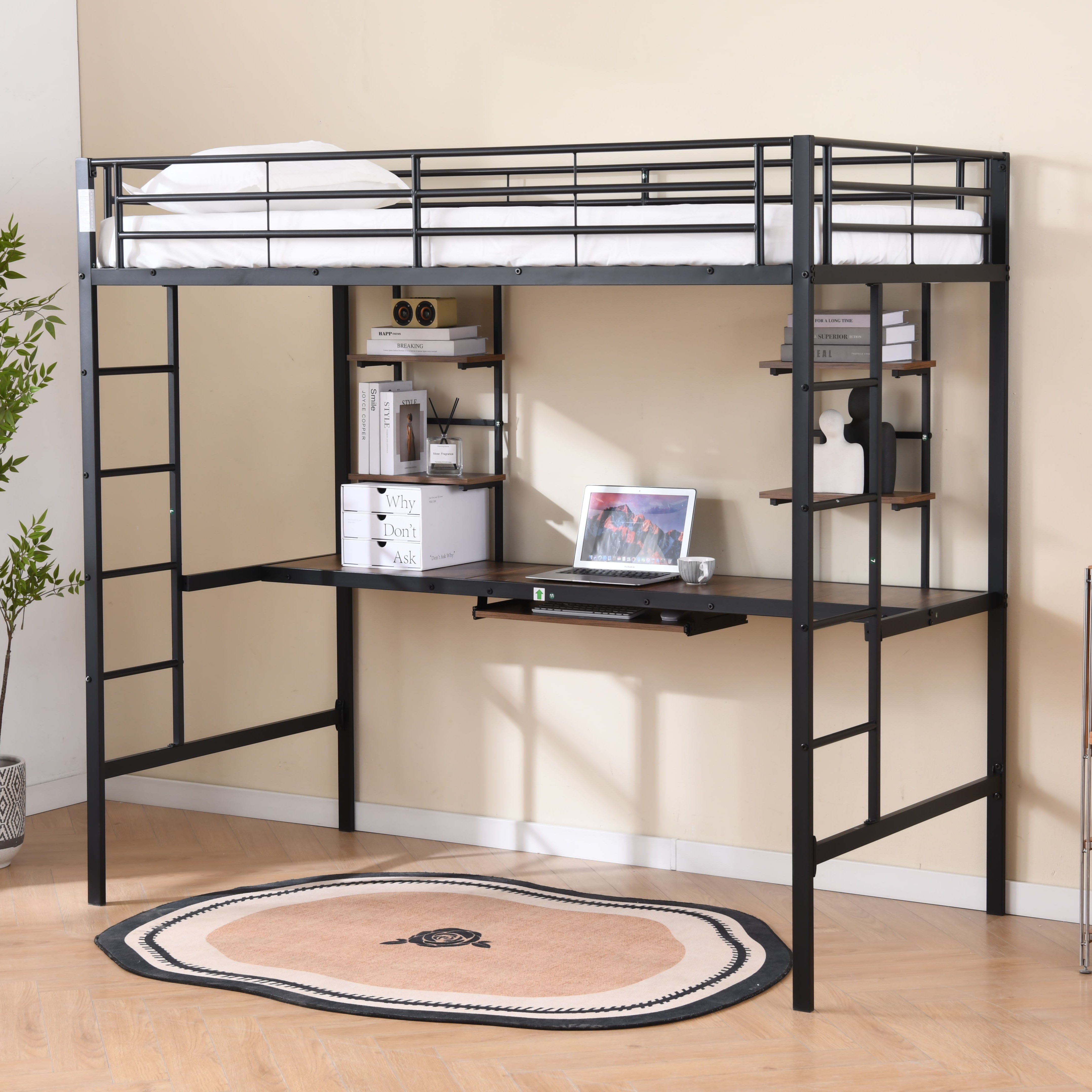 Metal Bed 190x90cm Multifunctional Space-Saving