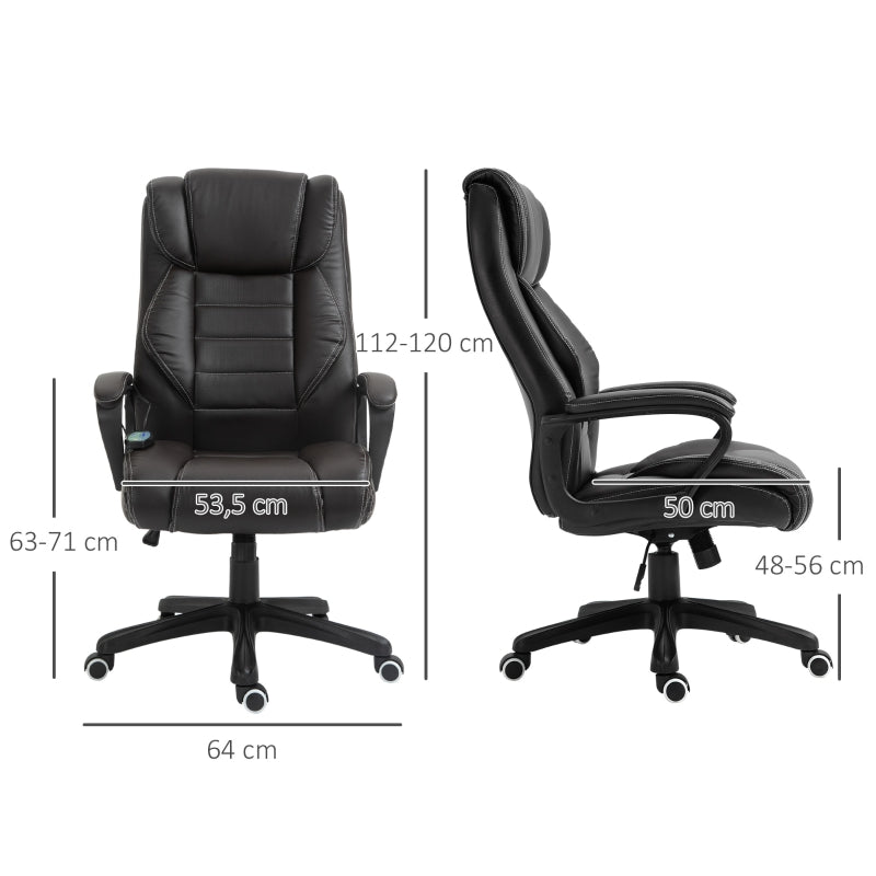 Vinsetto Office Chair, Massage, Ergonomic, Swivel, Brown