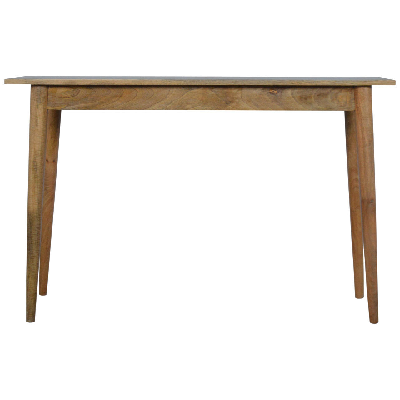 Solid Wood Writing Desk with 2 Drawers, Nordic Brown