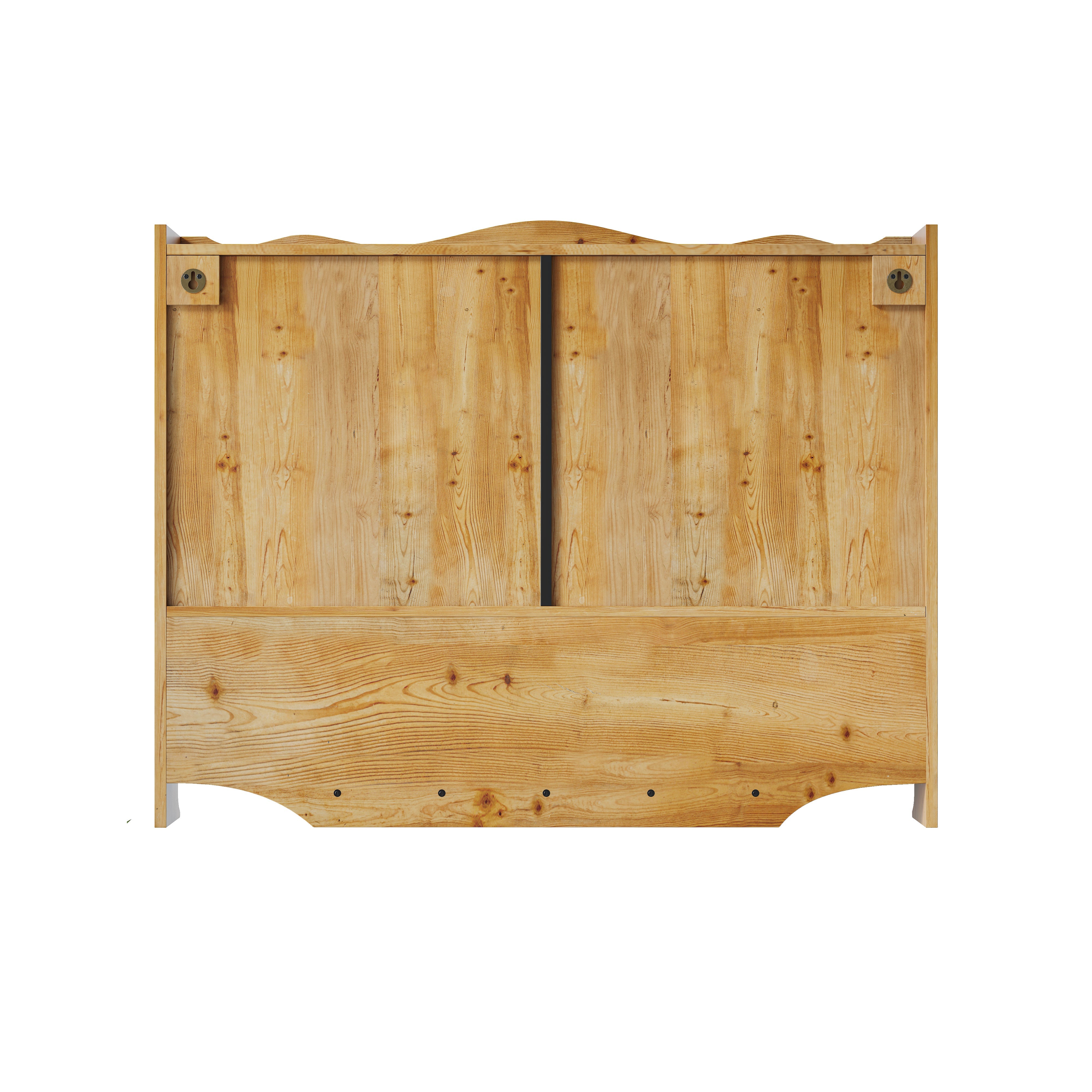 Wall-mounted Cabinet 100CM Retro 4 Door Storage Hook Rack, Natural
