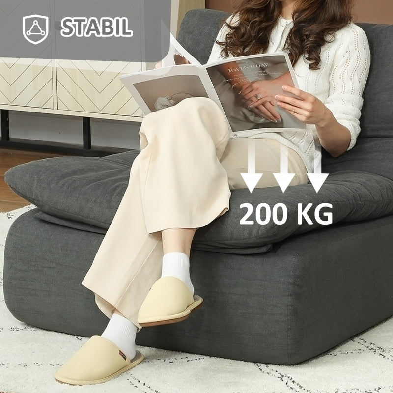 Floor Chair - One-Piece Ultra-High-Density Foam, Washable Cover, Gray
