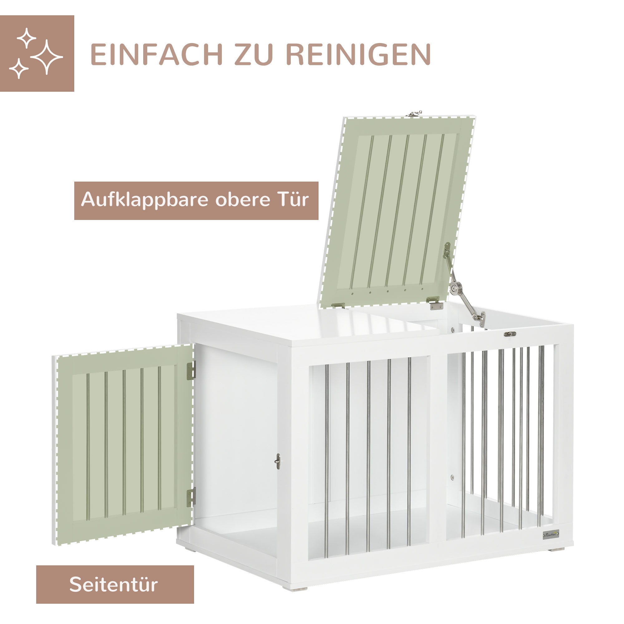 Dog Cage, Pet Cage, Medium Dogs, 80 x 50 x 56.5 cm, White