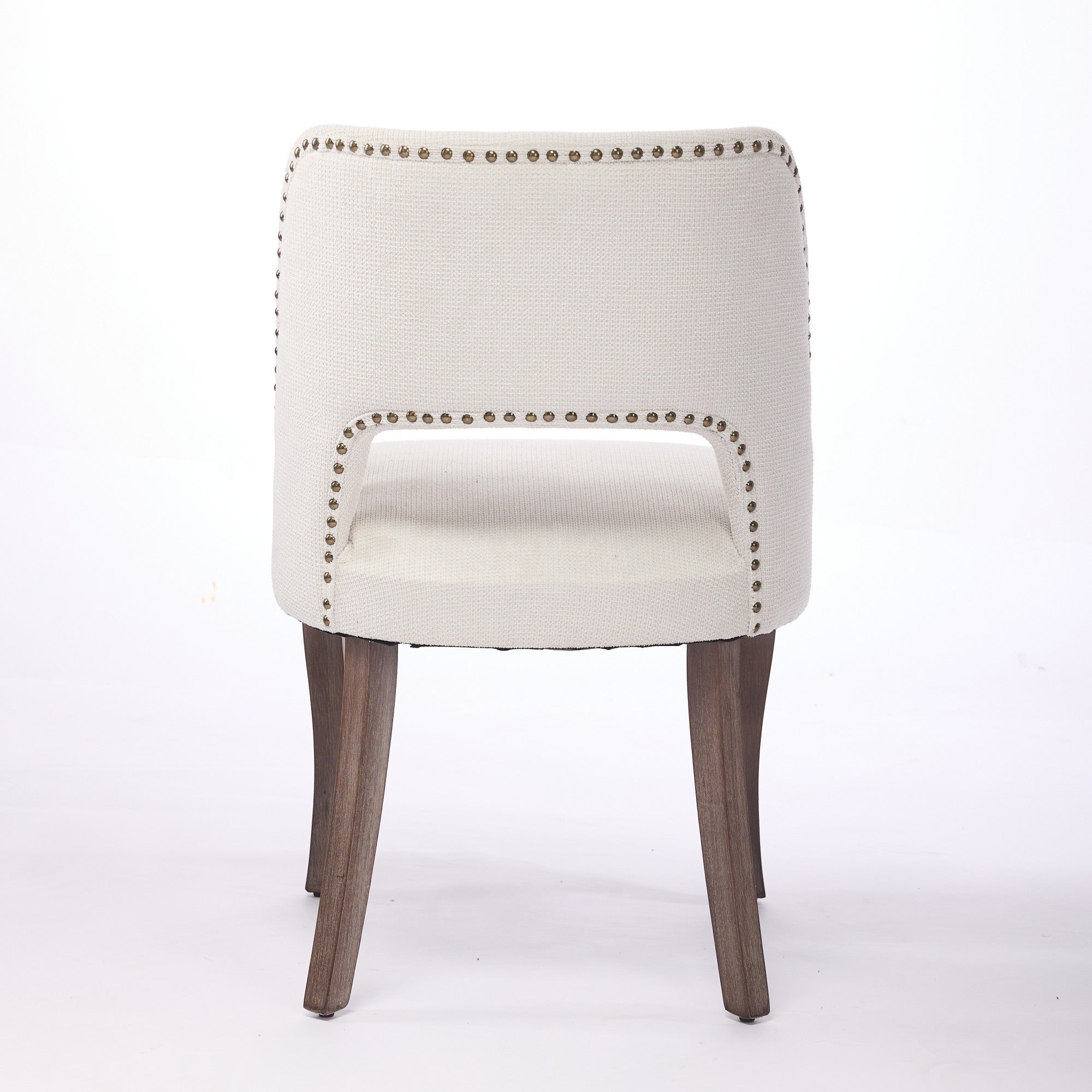Wooden Dining Chairs Set of 2 Modern Fabric Upholstered Farmhouse - Beige