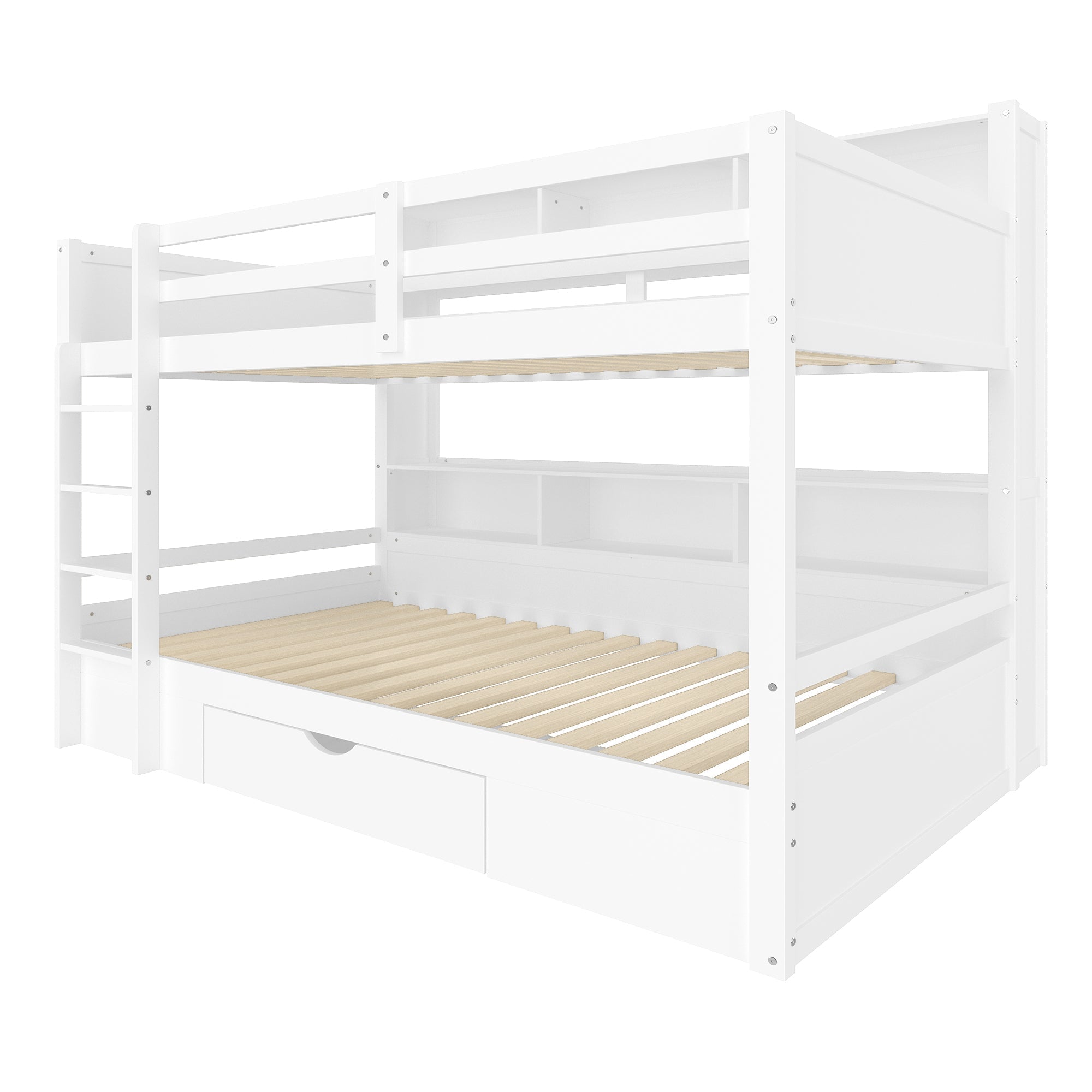 WX000708AAK Bunk Bed with Drawers and Storage Compartments, 90x200cm, White