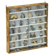 Six Shelf Display Cabinet with Glass Doors, Brown