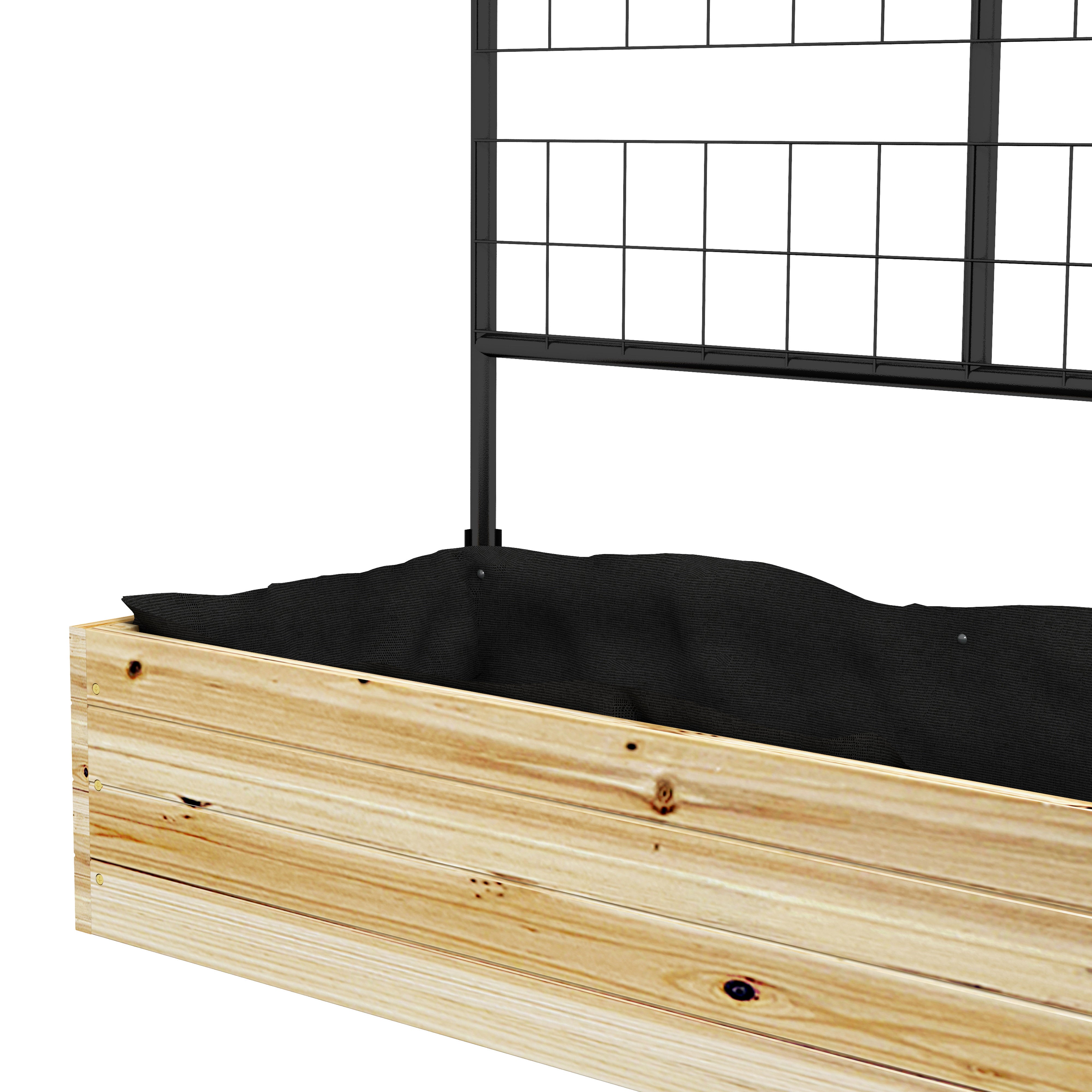 Raised Garden Bed Planter Trellis Herb Flower Box 80x38x145cm Natural Wood