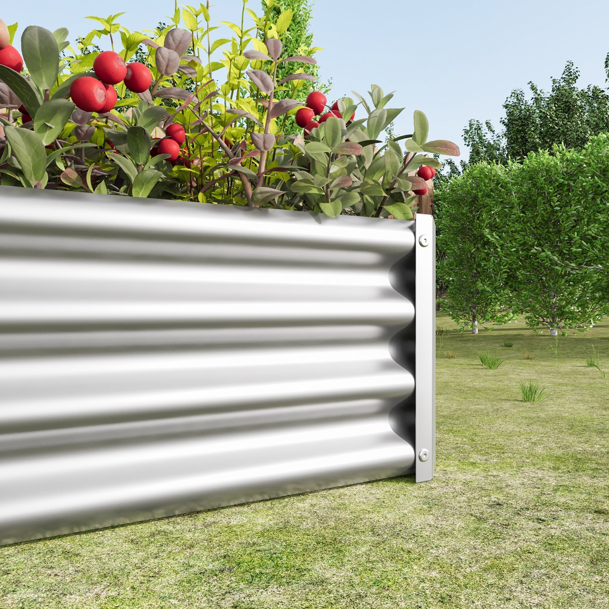 Raised bed Metal Plant Bed, Stable Design, Rust Protection, for Vegetables, Herbs & Flowers, Anthracite