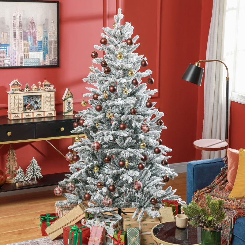 Christmas Tree 180 cm, Snow-Covered, Flame-Retardant, Green