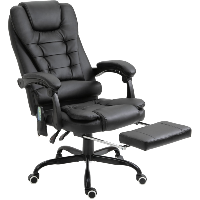 Desk Chair 7-Point Massage Swivel Height-Adjustable Footrest