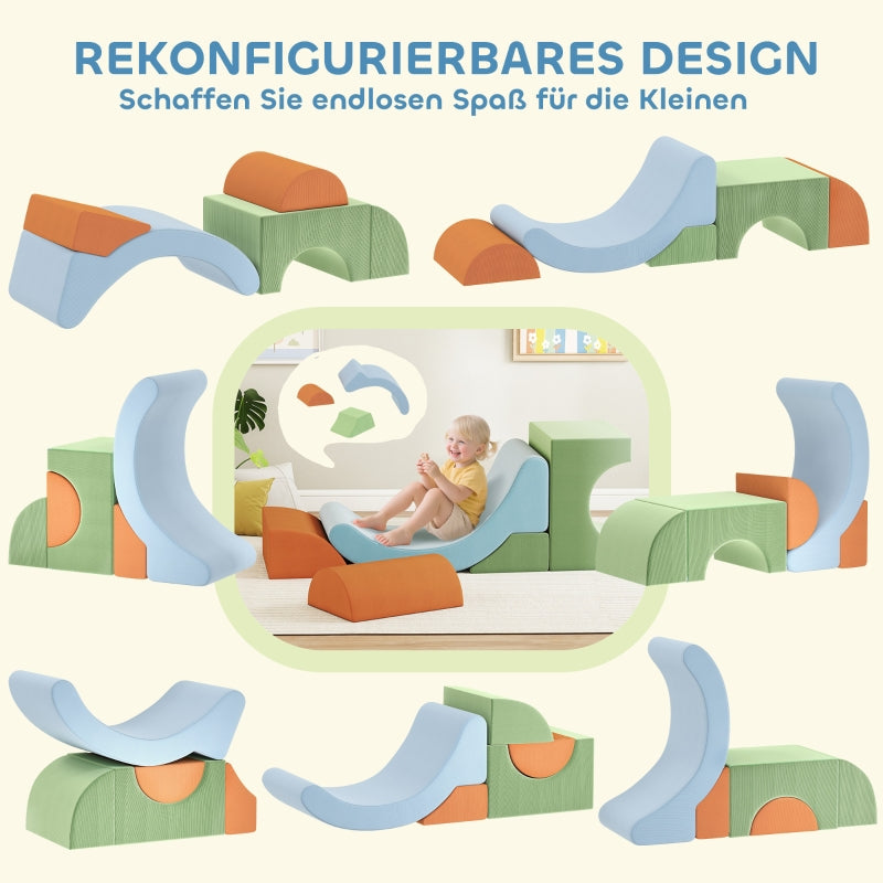 5-Piece Soft Building Block Set for Toddlers, Climbing and Crawling Foam Blocks, Cord Material, Bunt