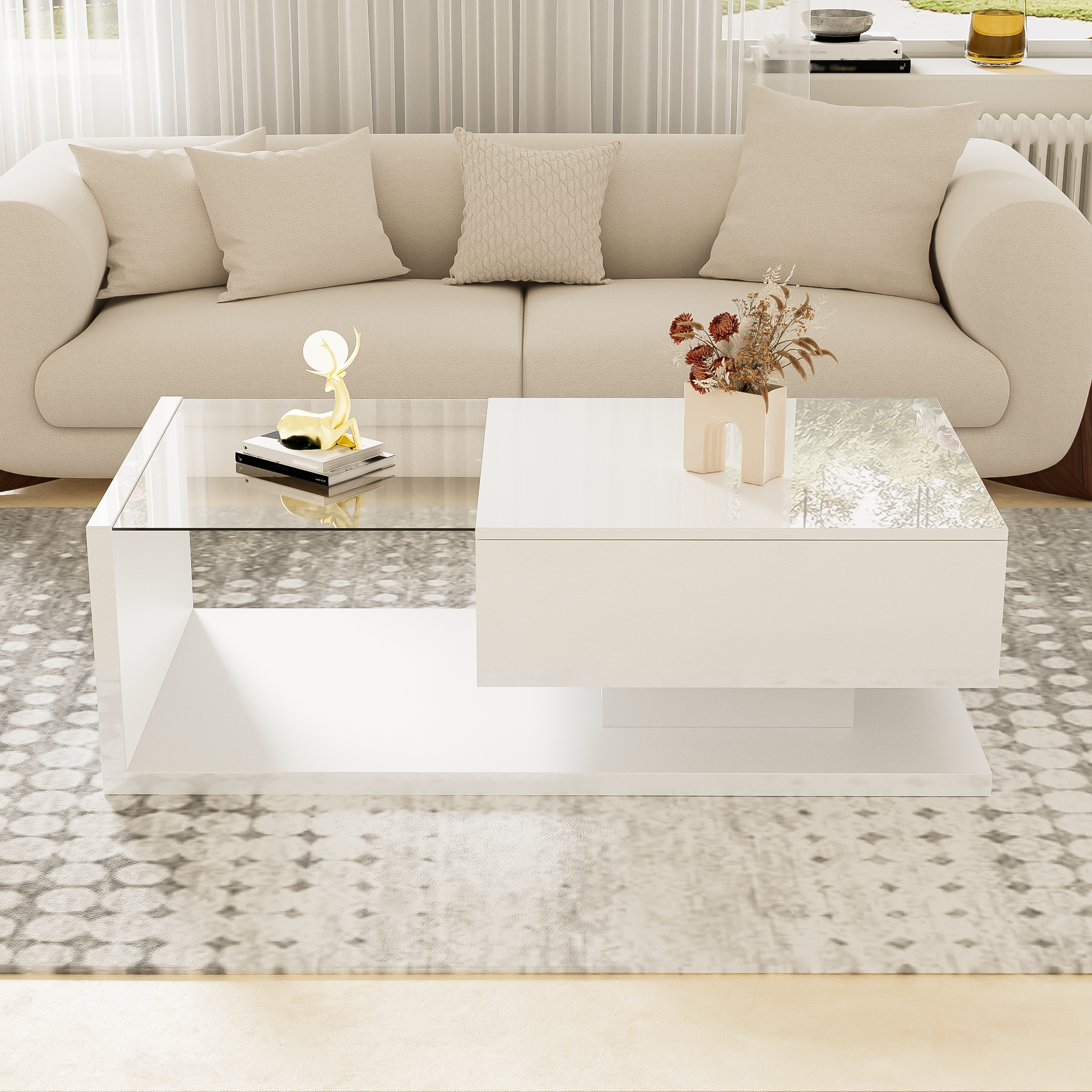 Coffee Table, High-Gloss White