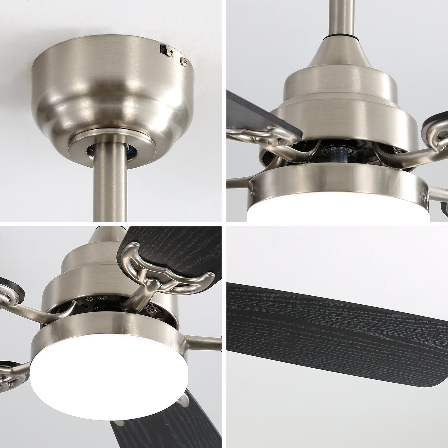 Classic Ceiling Fan, 52-inch LED Light, 6 Speed, 5 Blades, Remote Control, DC Motor