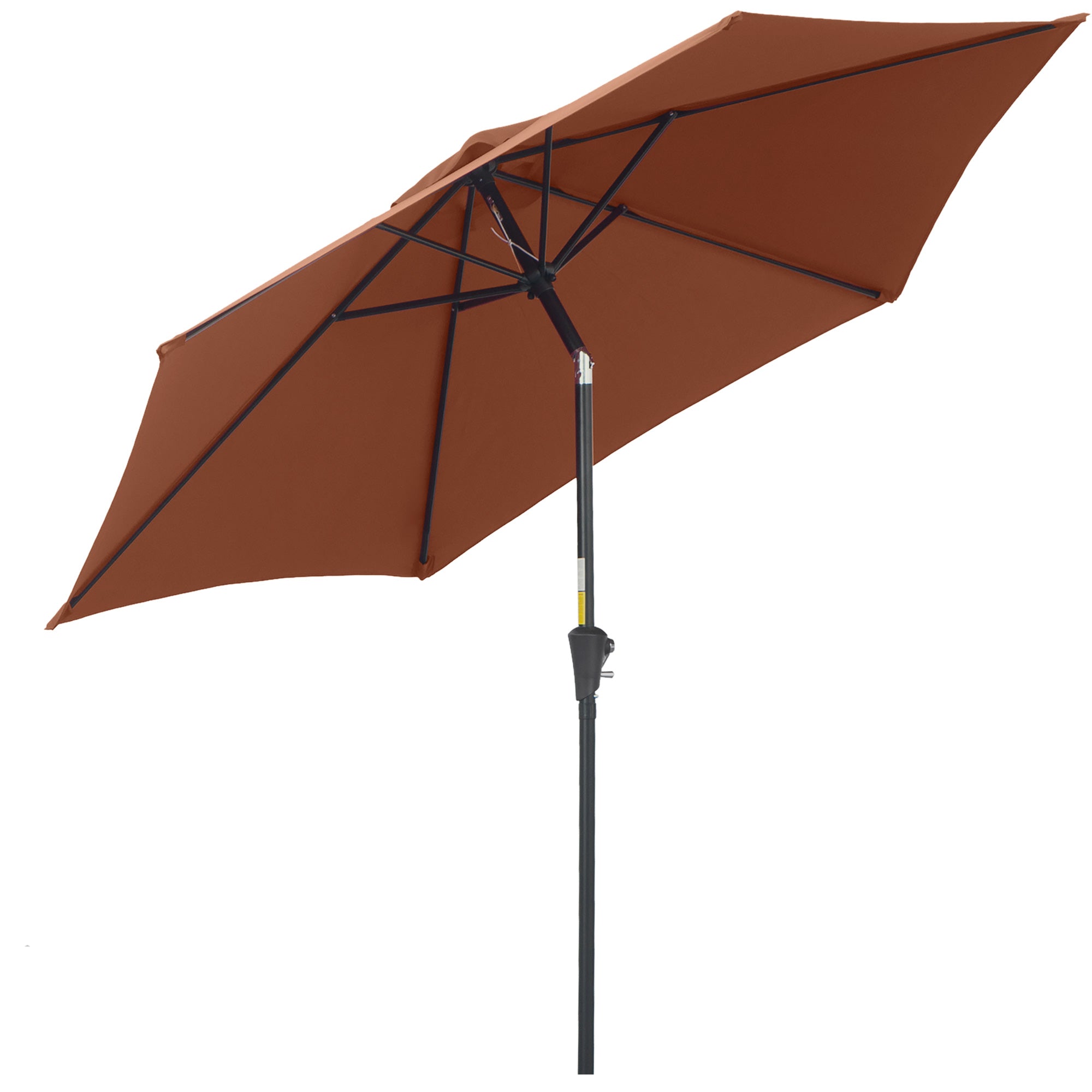 Tilting Parasol Hand Crank 2.7m Aluminum 180g/m² Polyester, Brown