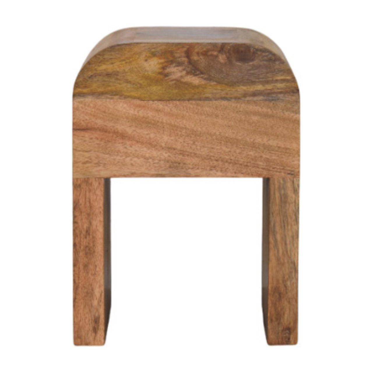 Mini Darcy Nightstand, Curved Edges 1 Drawer, Solid Wood Brown