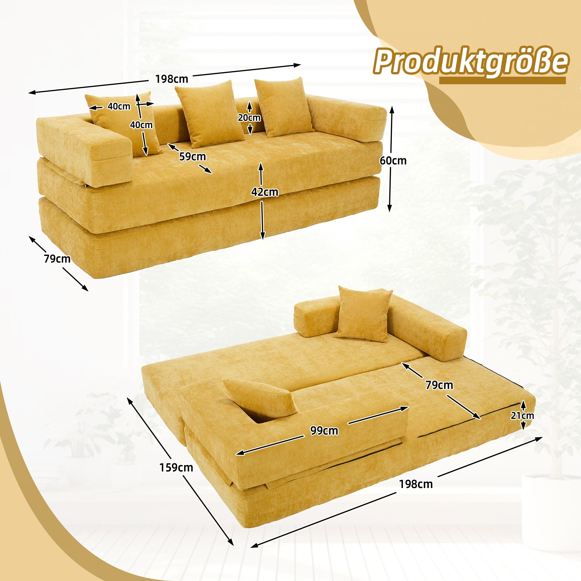 Modular Sofa, Super Soft Combinable Storage, Chenille Fabric