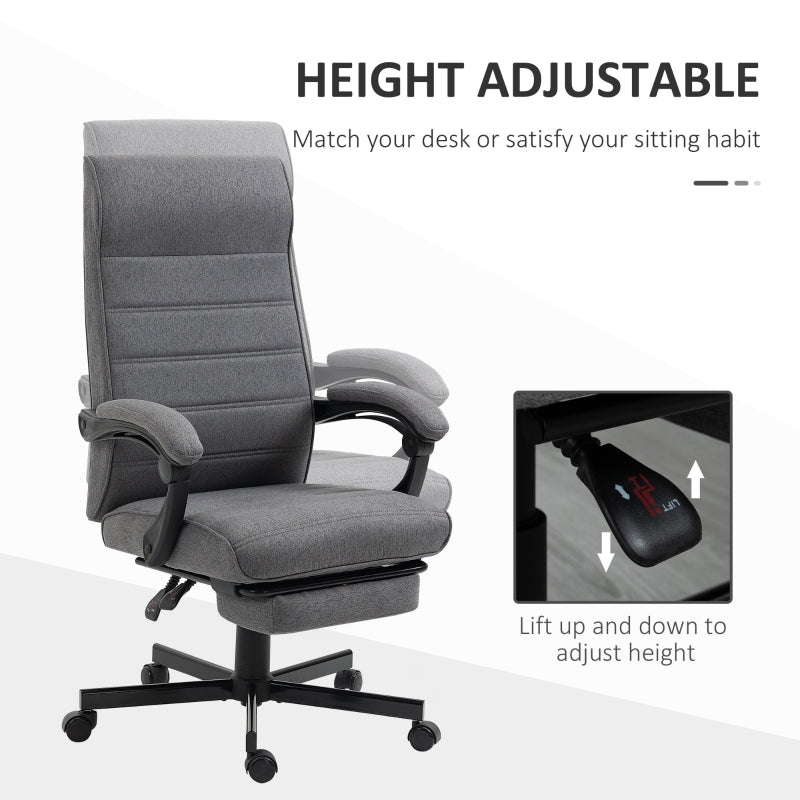 Office Chair Adjustable Height Swivel with Rolling Wheels, Grey