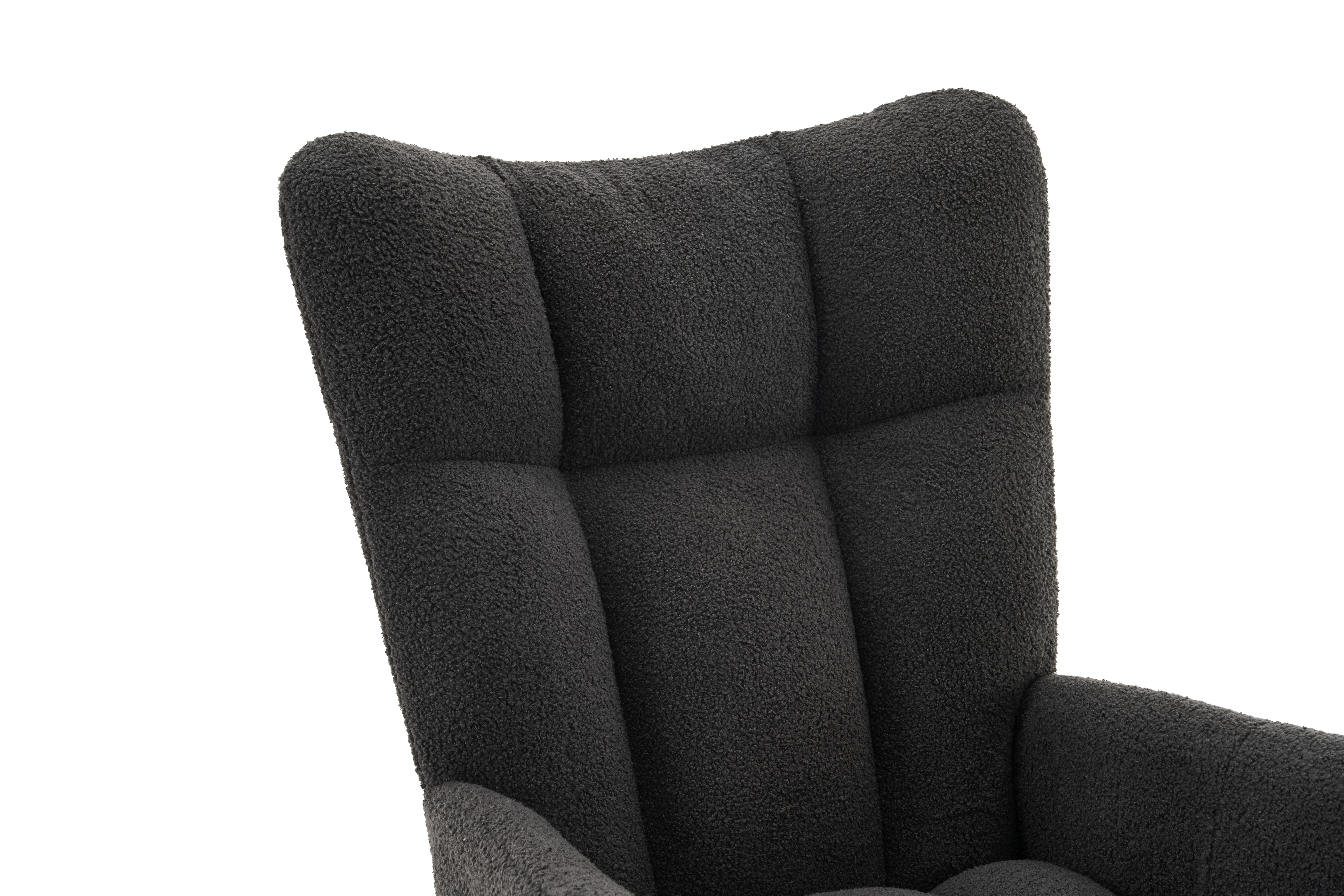Modern Rocking Chair High Back Armrests - Grey