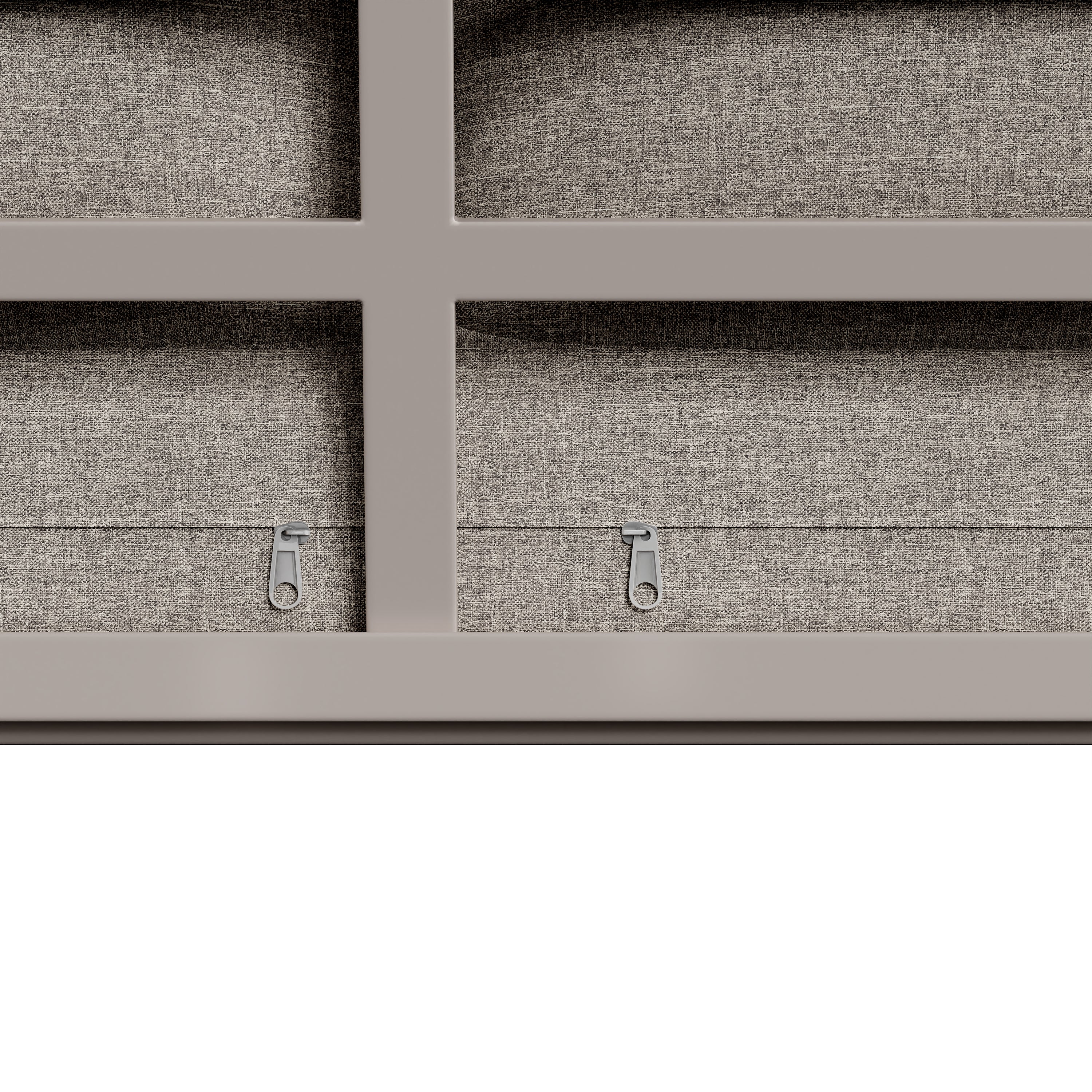 Garden Lounge Set Corner Sofa 6-7 Seater Galvanized Iron Frame - Beige