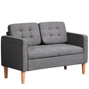 2-Sitzer Sofa, abnehmbare Kissen, Stoff, Grau