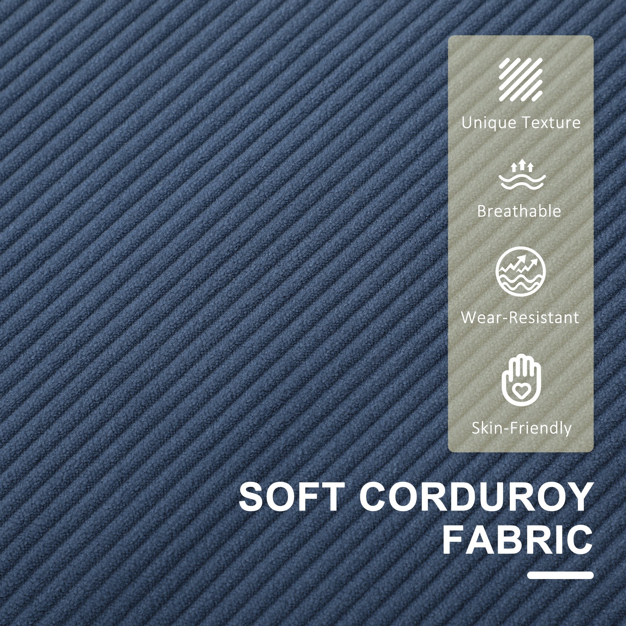 Small Two-Seater Sofa - Corduroy Blue