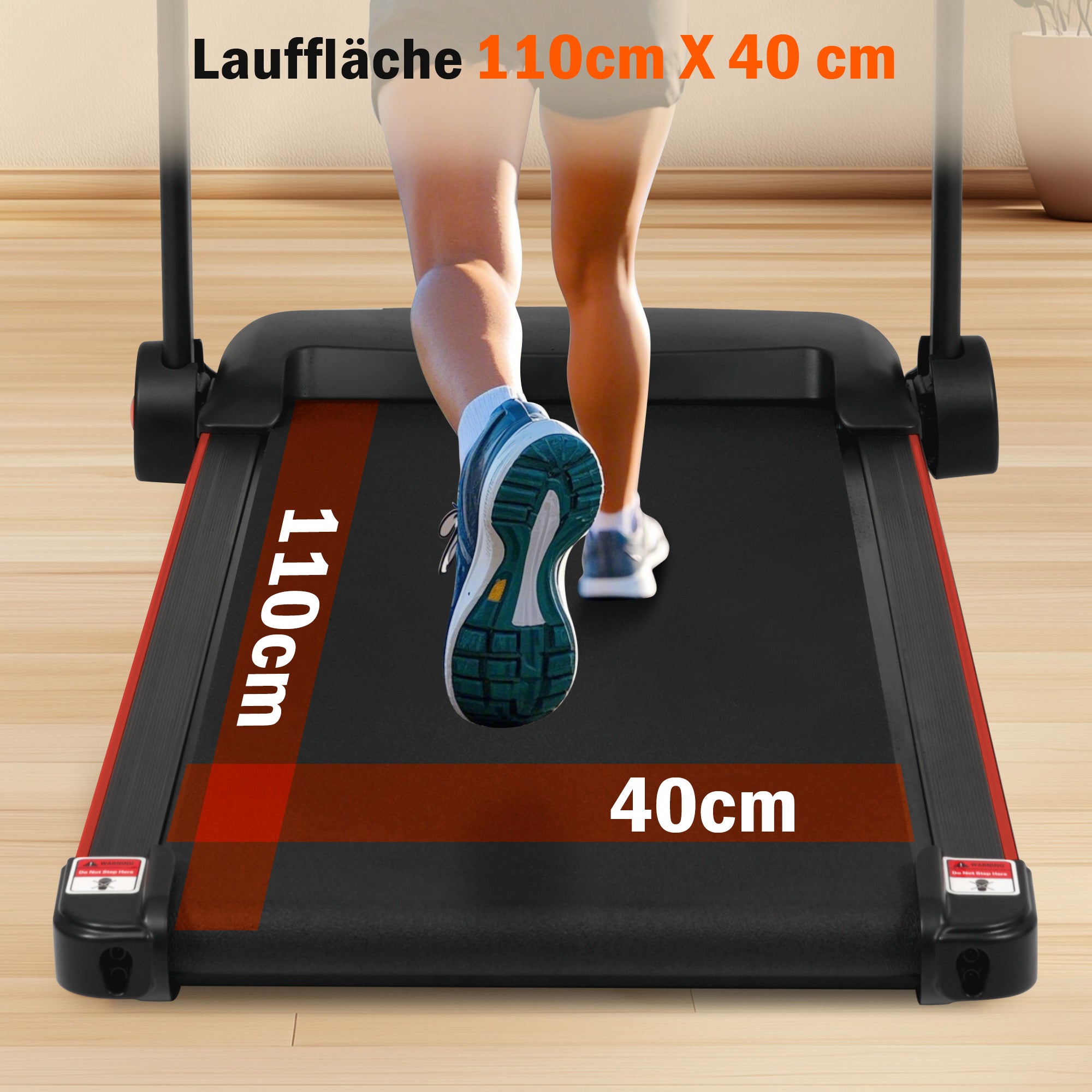 Treadmill for Home, Foldable 8% Incline 3.0 HP 120kg Max Load, Black