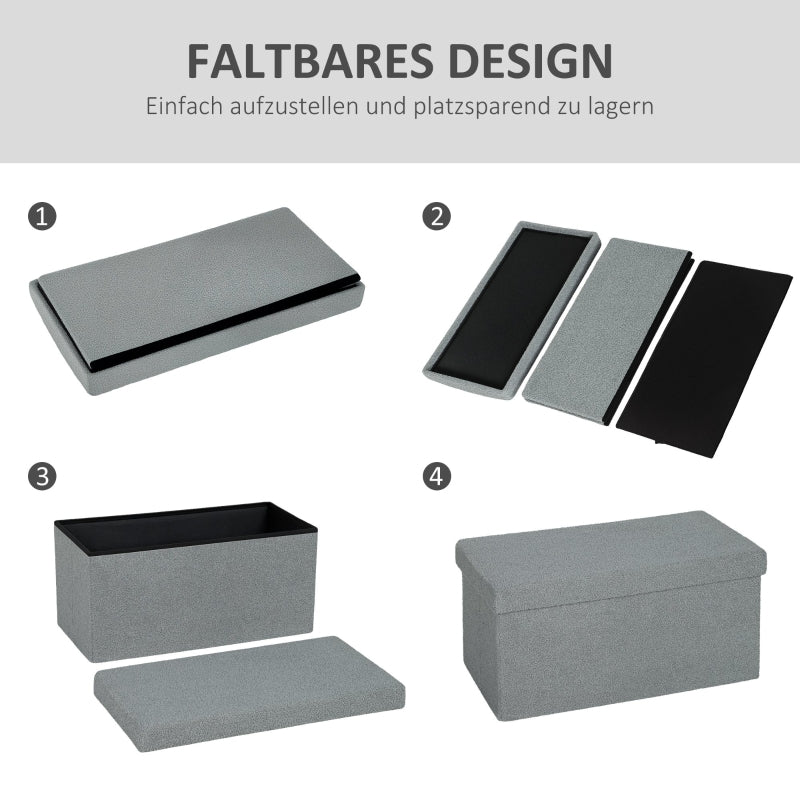 Storage Ottoman Bench Upholstered with Storage & Lid - Dark Grey