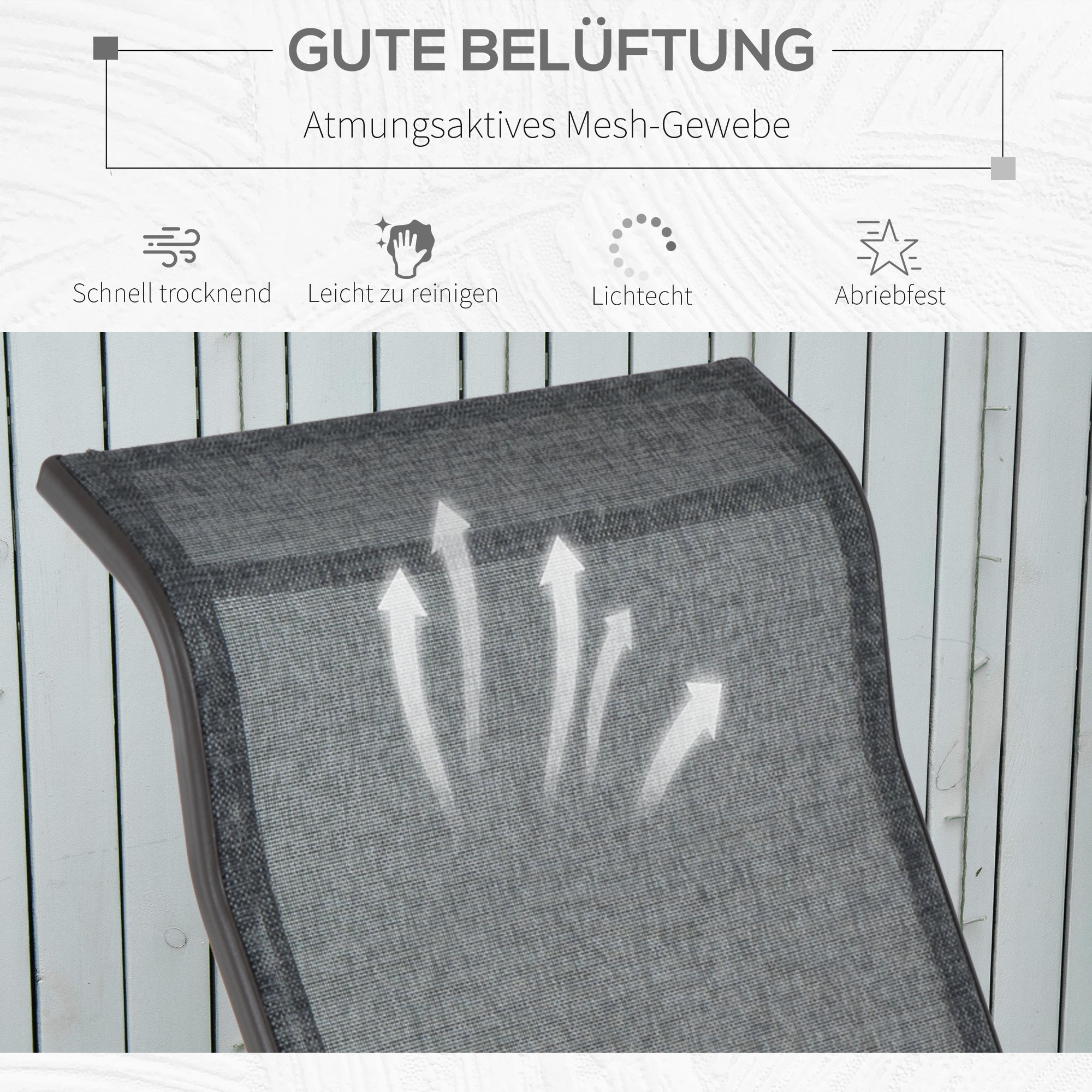 Rocking Chair/Relax Chair 60x75x104cm Metal Garden Swing with Texteline