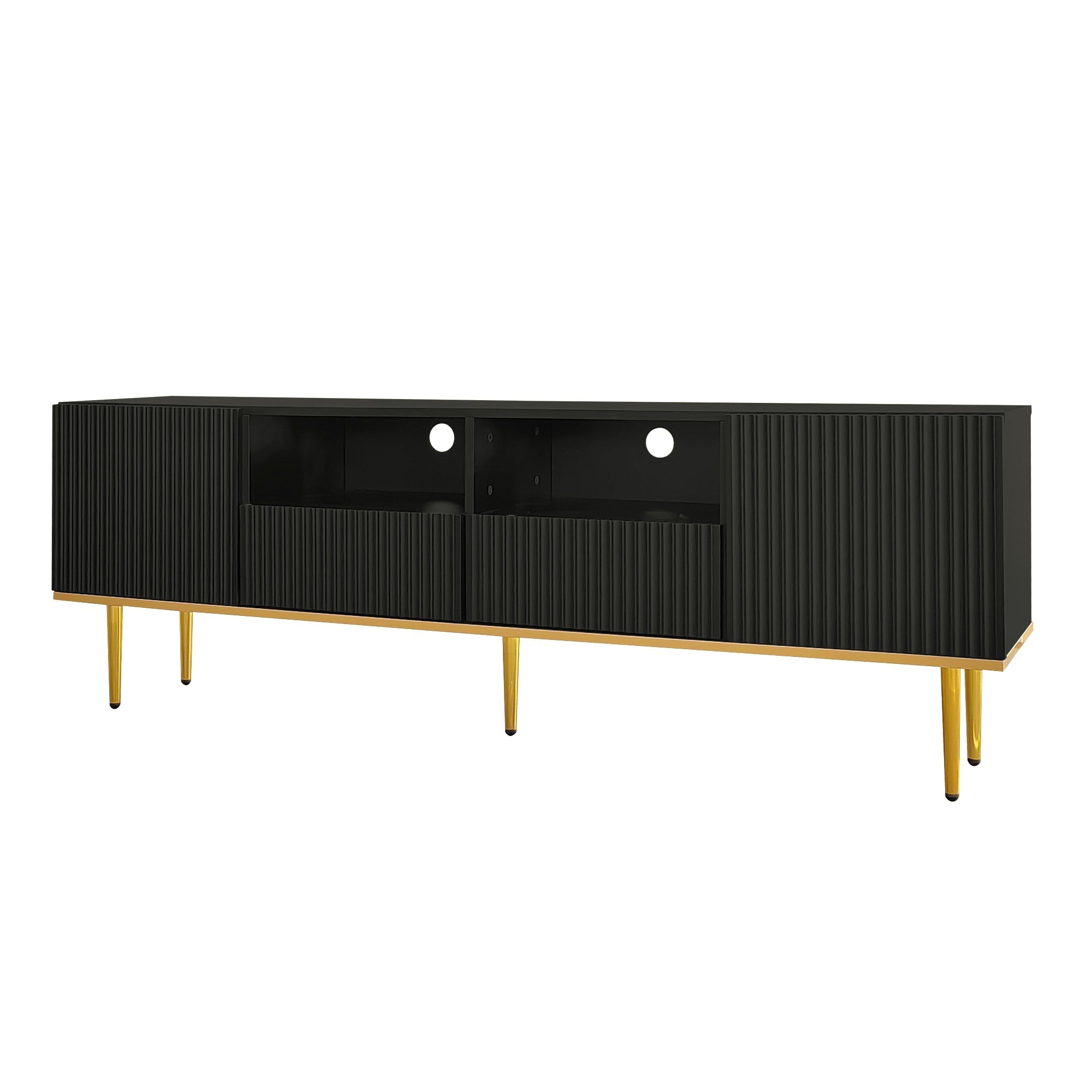 TV Cabinet, Modern with Golden Feet and Edge