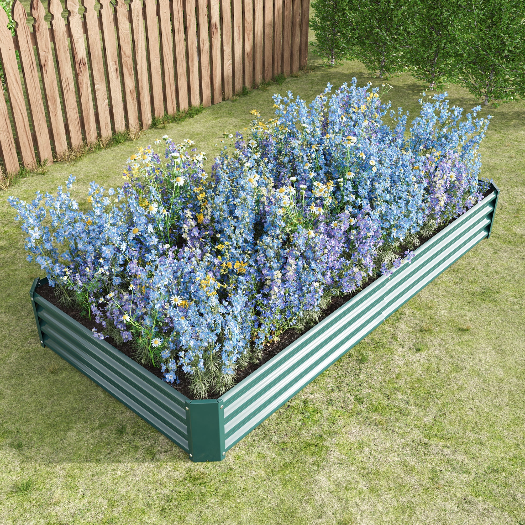 Raised Bed, Metal Plant Garden Bed made of Sheet Steel, Anthracite