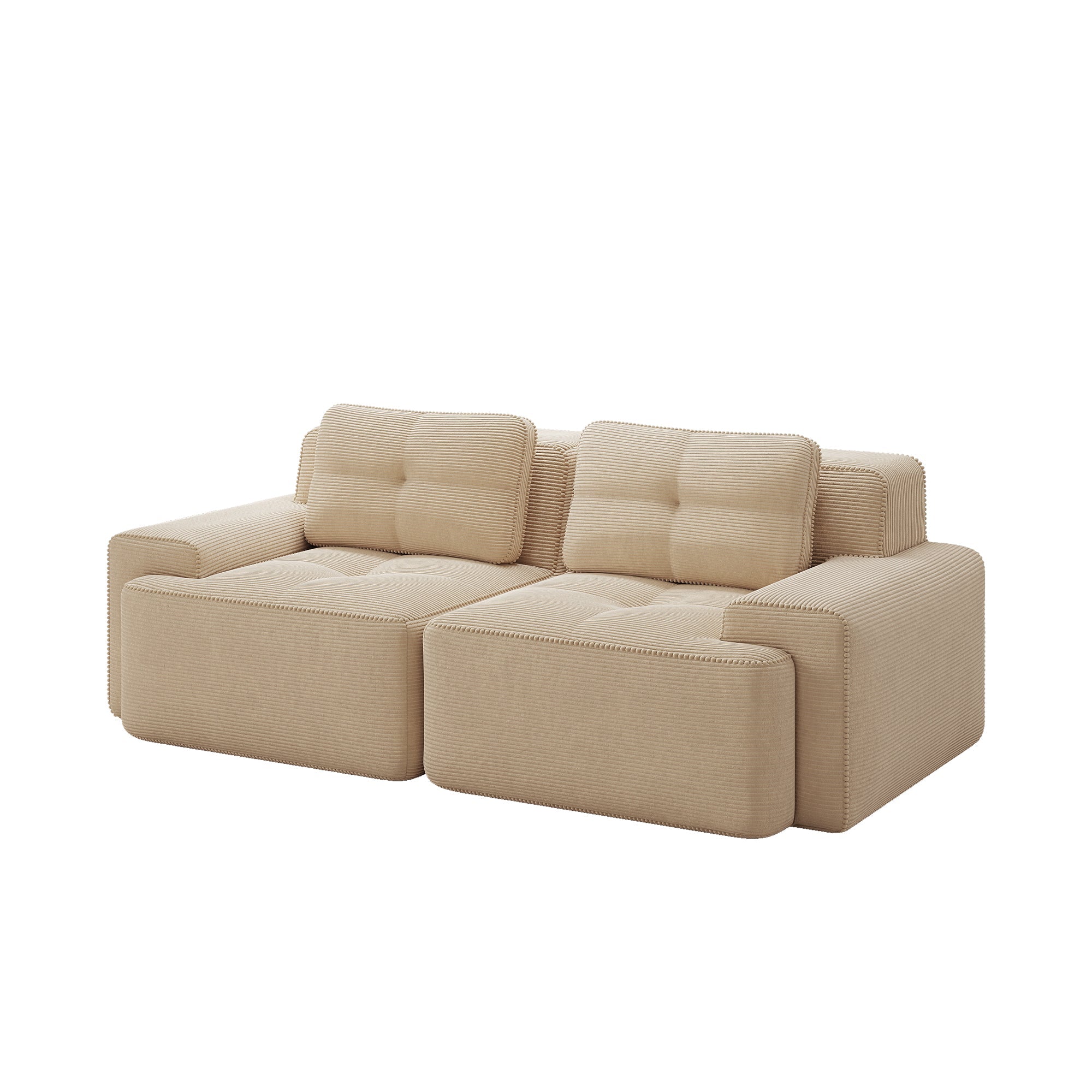 Boneless Modular Sofa Deep Seat Sleeper - Corduroy Beige