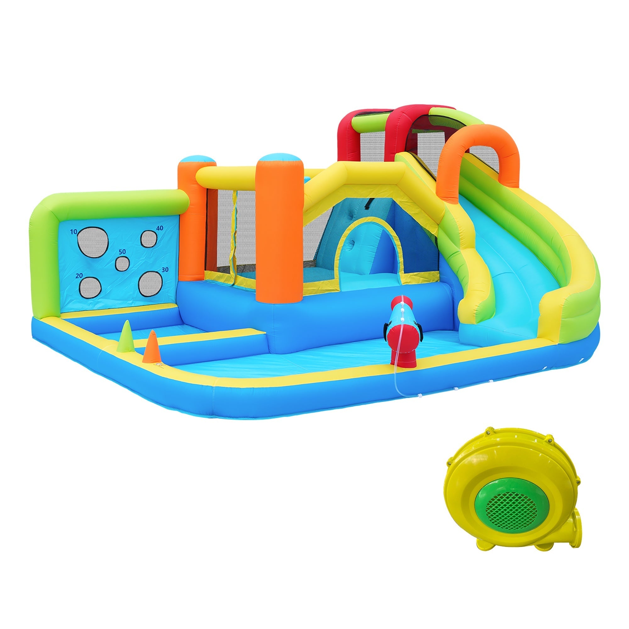 Bouncy Castle with Blower, Multifunctional Water and Trampoline Park