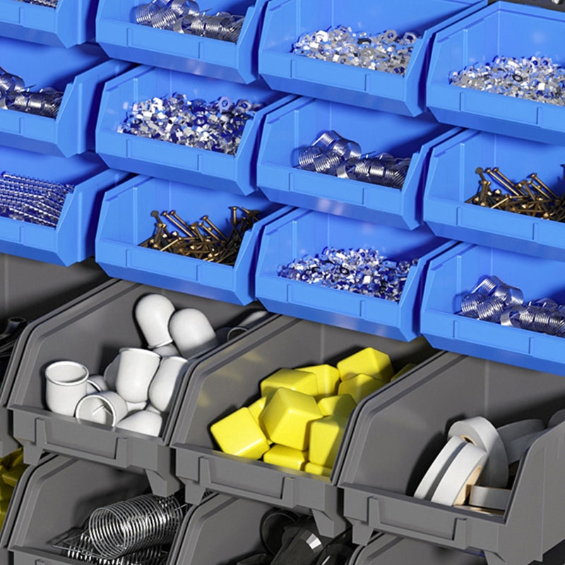 Storage Rack, Workshop Storage 30 Stackable Boxes 63x18x37.5cm, Blue
