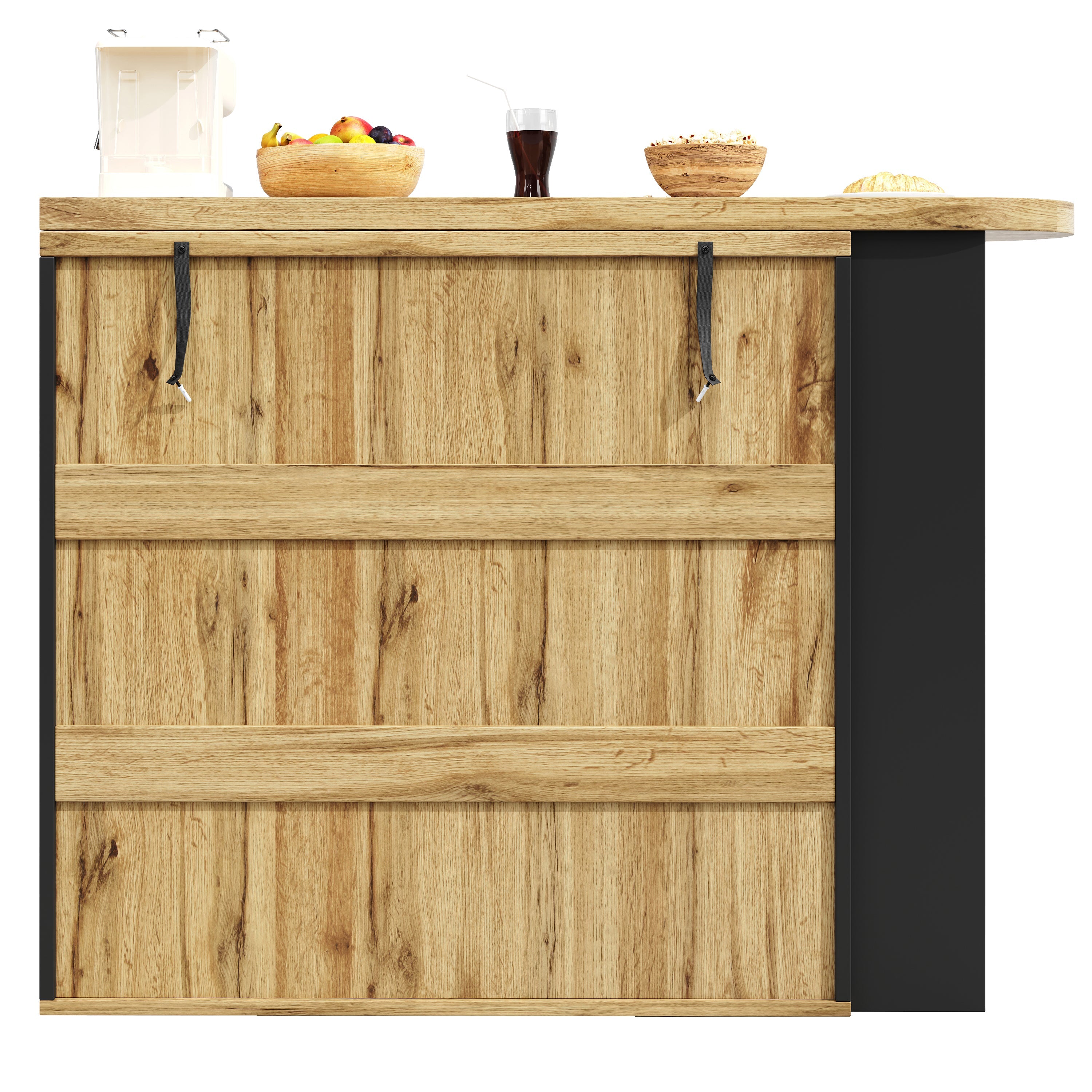 Extendable Dining Table 138-220 cm for Kitchen & Living Room, Wood Grain Top