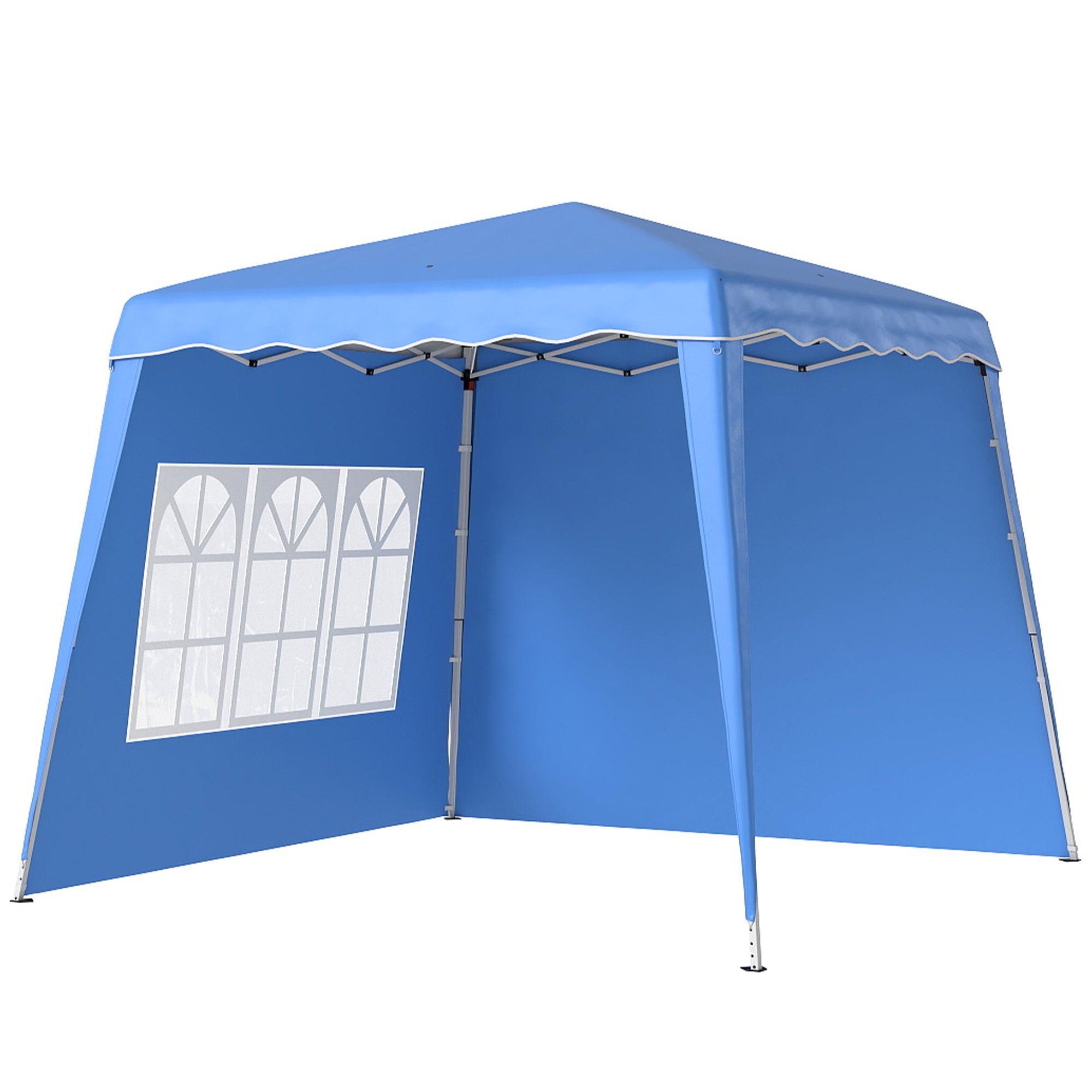 Two Wall Pop Up Gazebo 2.4x2.4m Blue