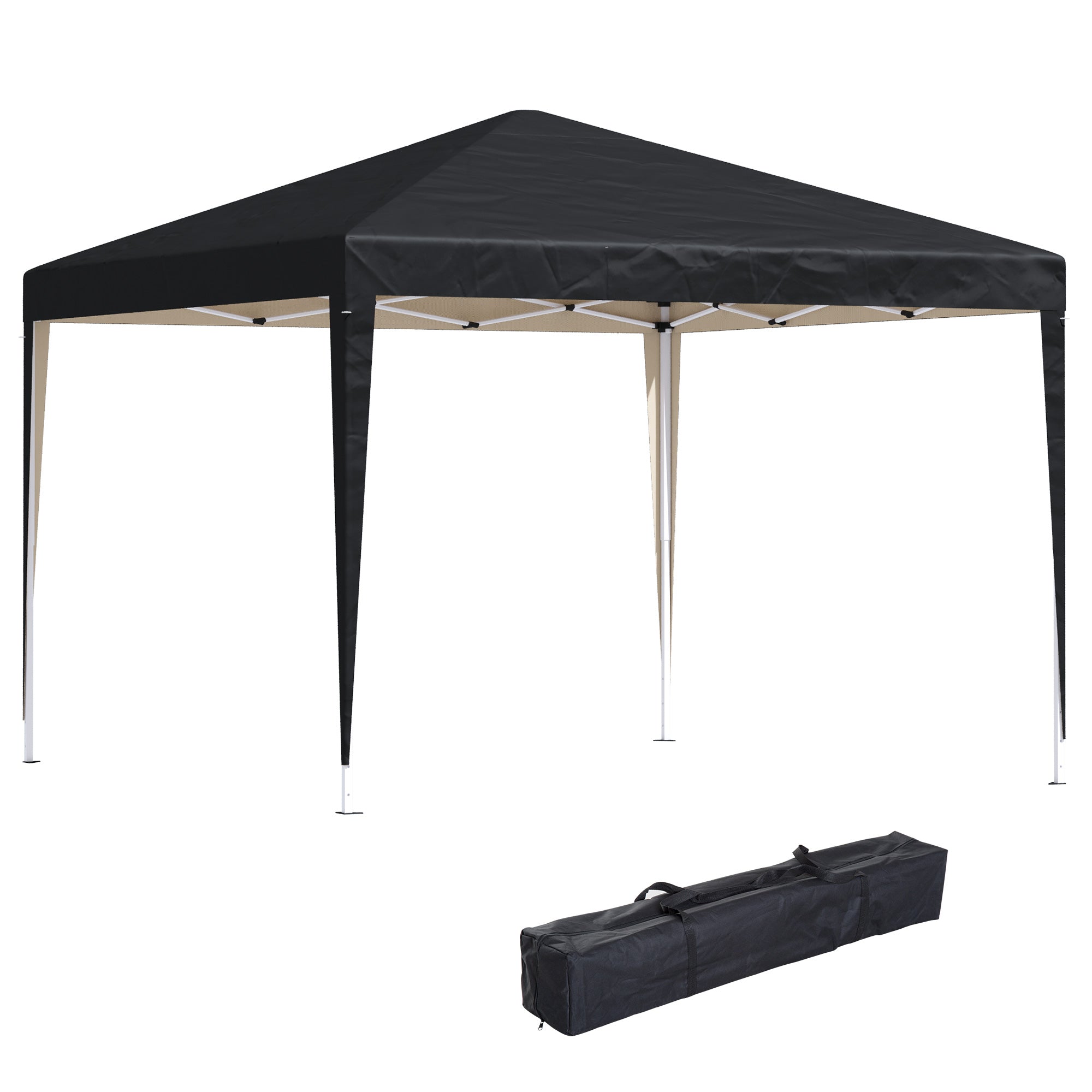 Pavilion 3x3m Pop-up Folding, Water-Repellent UV Protection, Black