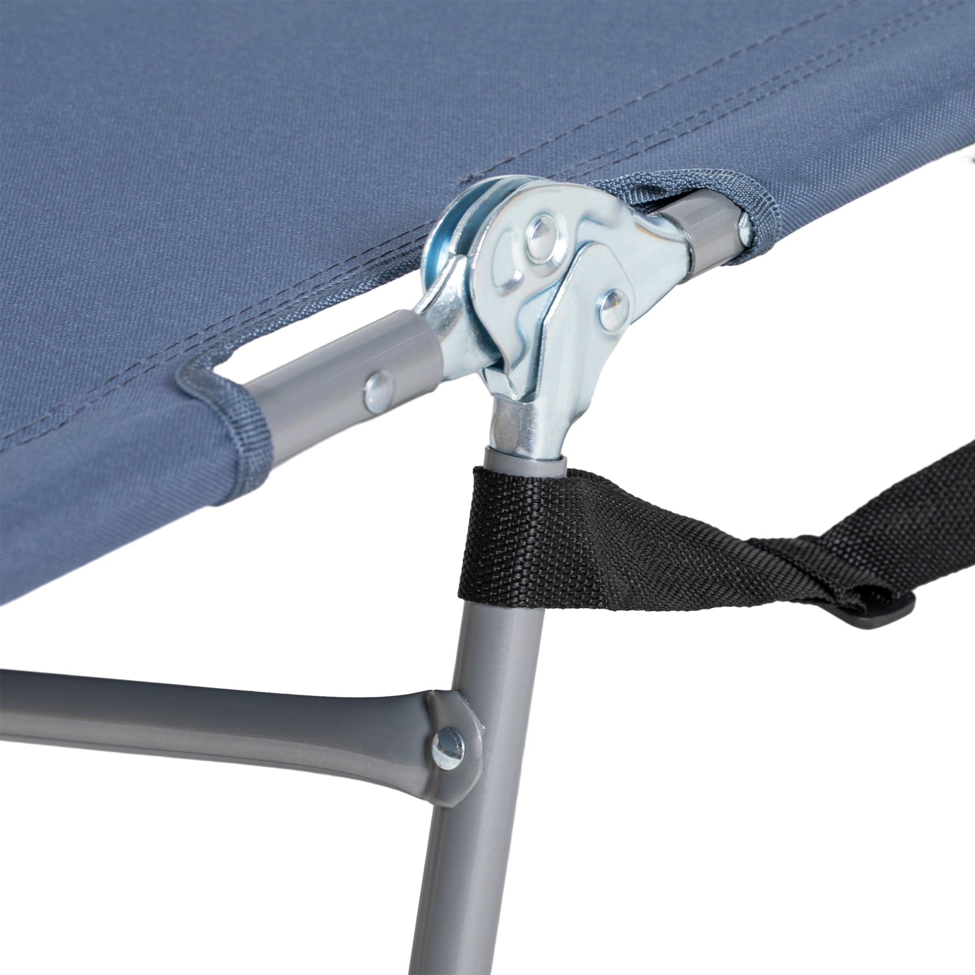 Folding Sun Lounger with Reading Window, 5-Position Adjustable, 120 kg Load Capacity, Grey