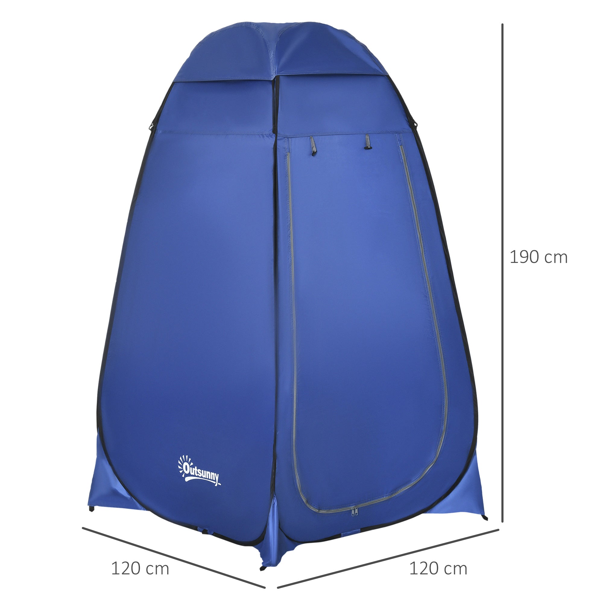 Pop-up Tent, 120x120x190 cm Mobile Camping Shower Changing Cubicle, Polyester Dark Blue