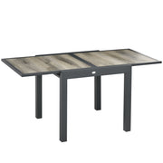 Garden Table Extendable Patio Balcony Aluminum, Beige/Grey