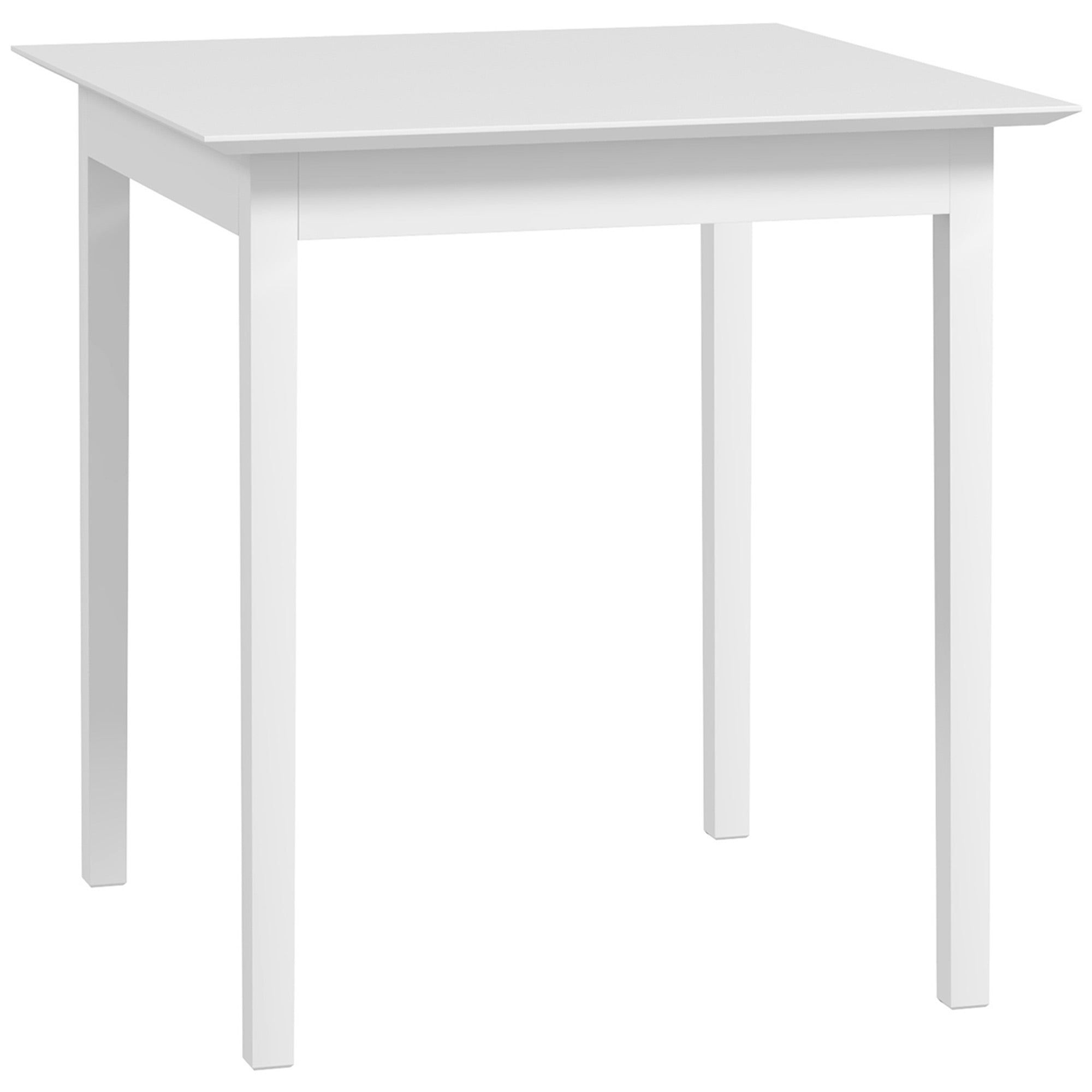 Quadratischer Esstisch für 2 Personen, 75 x 75 x 76 cm, Holz, Weiß