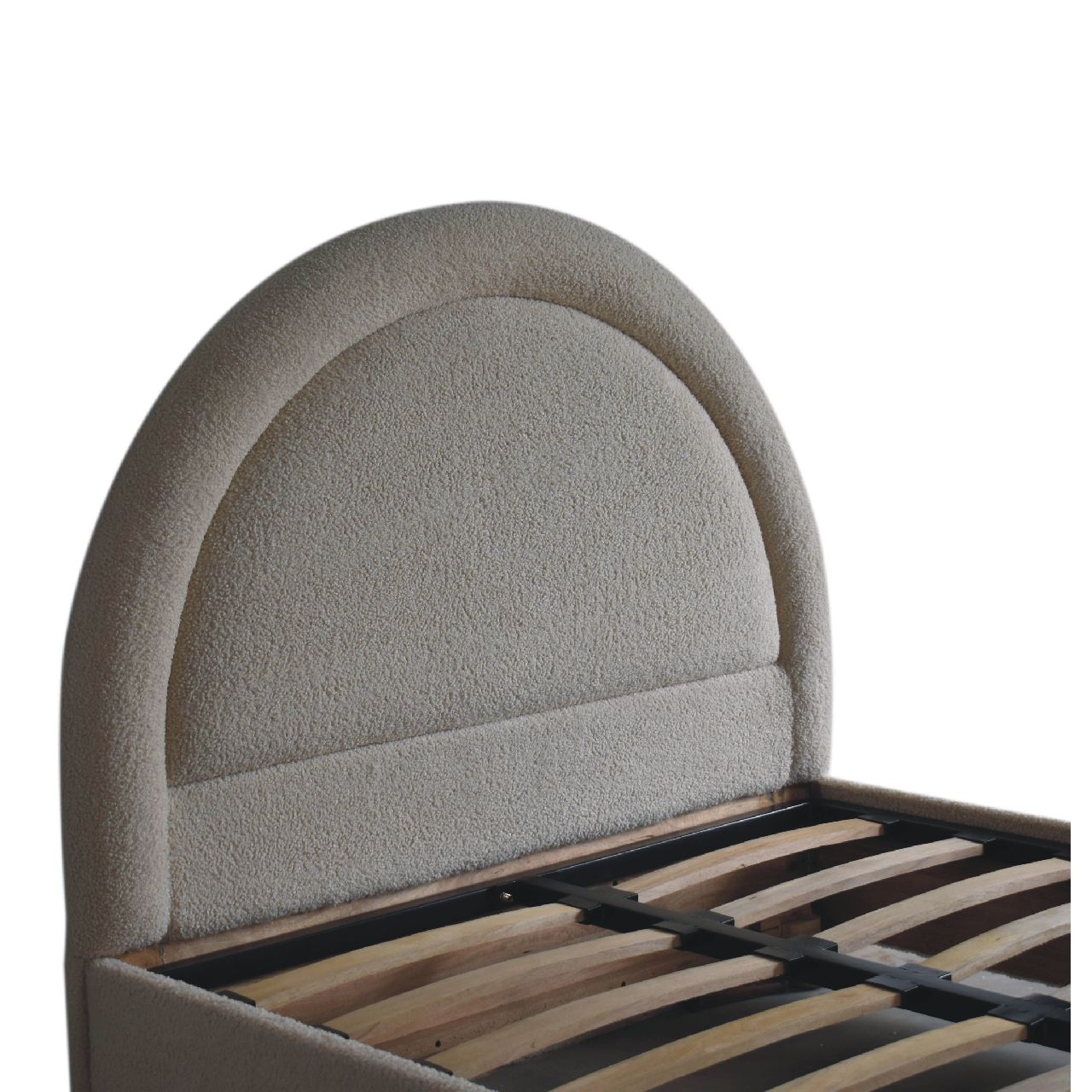 Solid Wood Double Bed Boucle