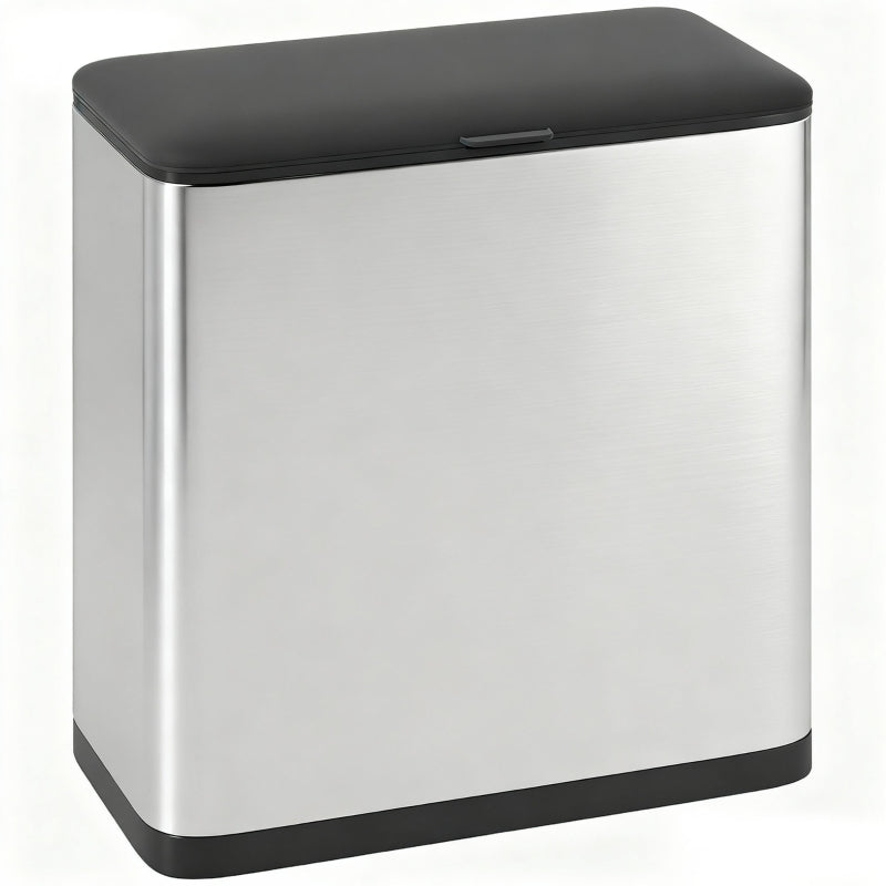 8L Hanging Kitchen Bin with Lid and Removable Inner Bucket, Stainless Steel