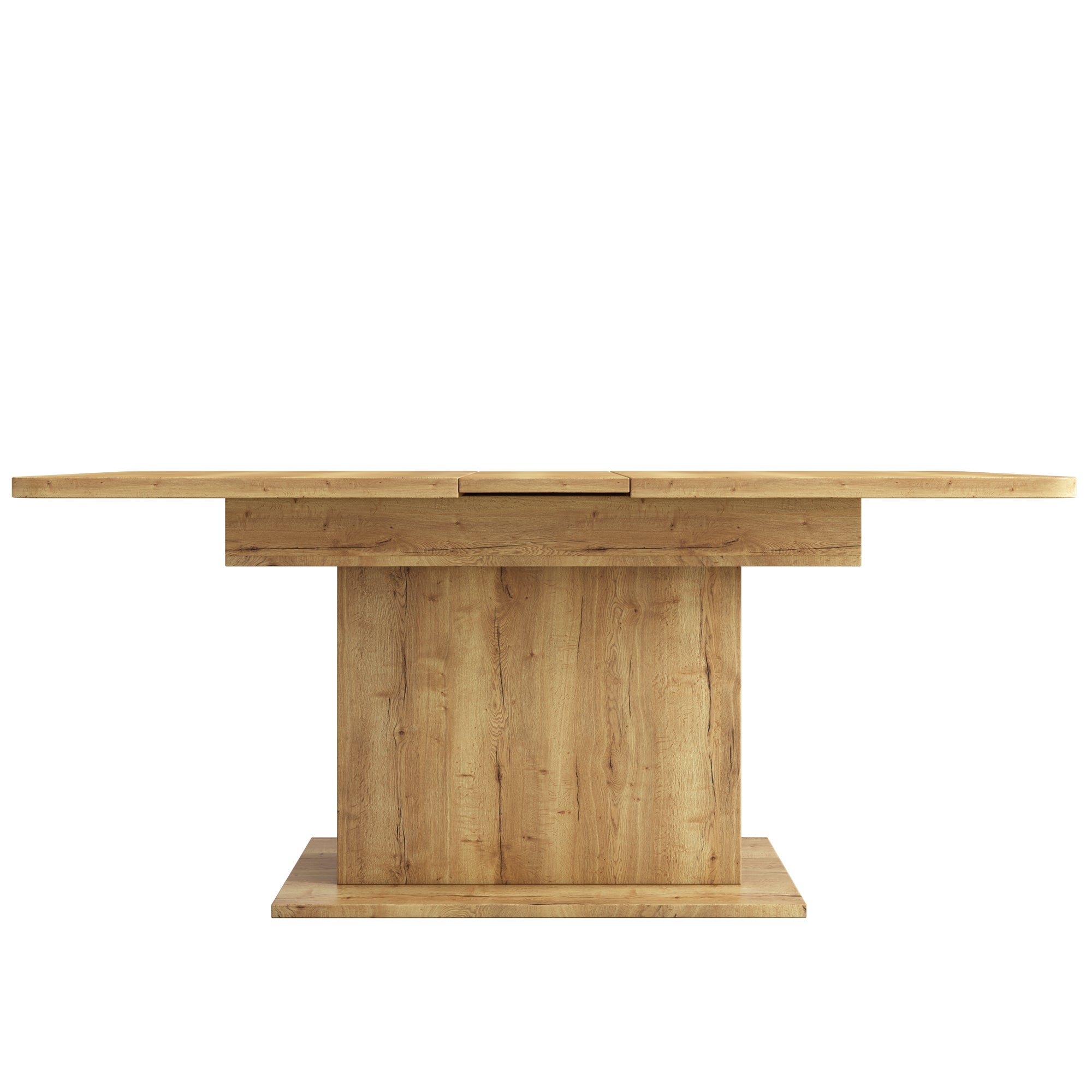 Extendable Dining Table Rectangular L110/130xW70xH75 with Storage Space-Saving Iron Frame - Natural
