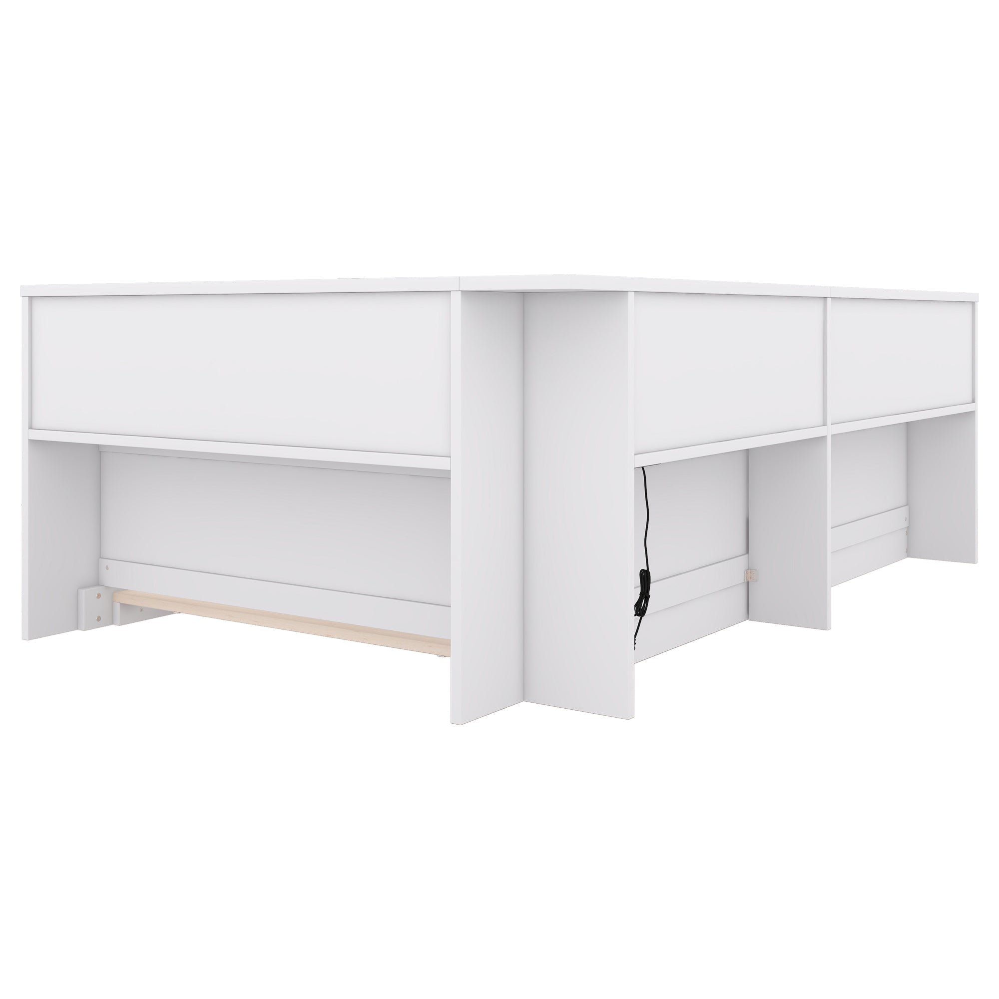 Daybed Sofa Bed 90x200cm with Power Outlet 2 USB Ports Slatted Base White