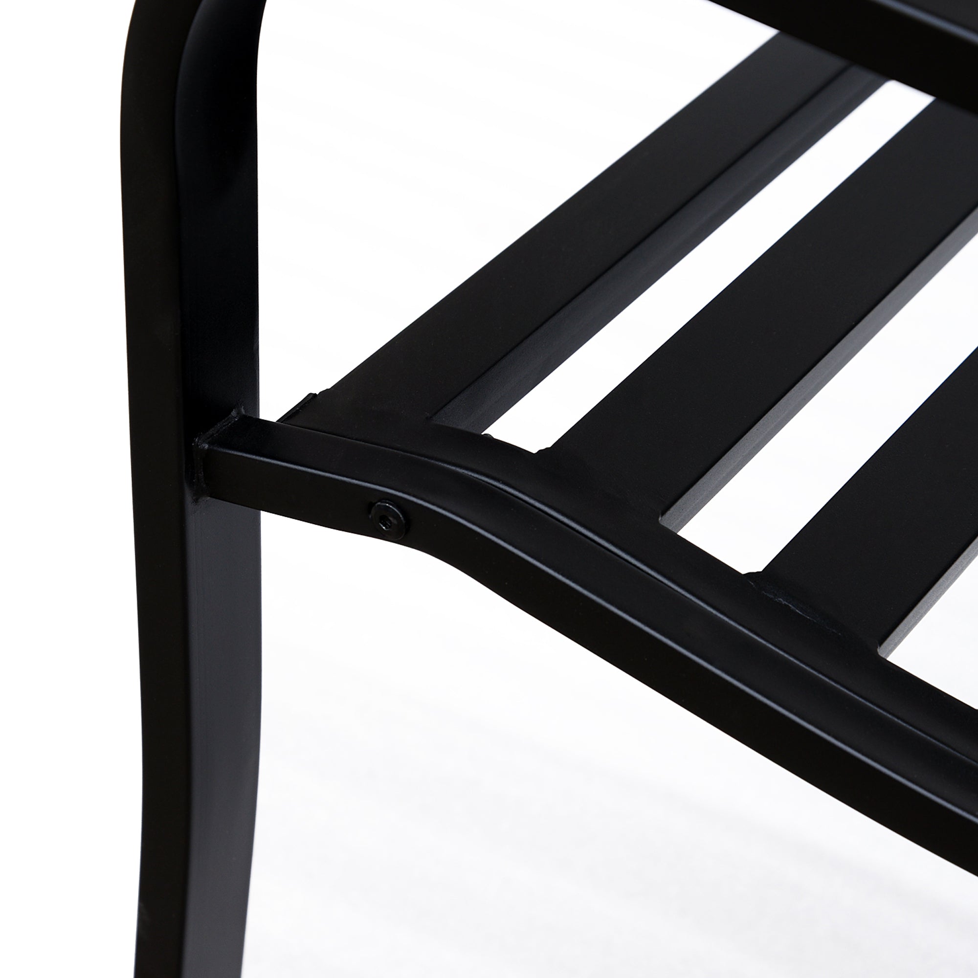 Garden Bench 3-Seater Steel with Cast Iron Armrests, Black