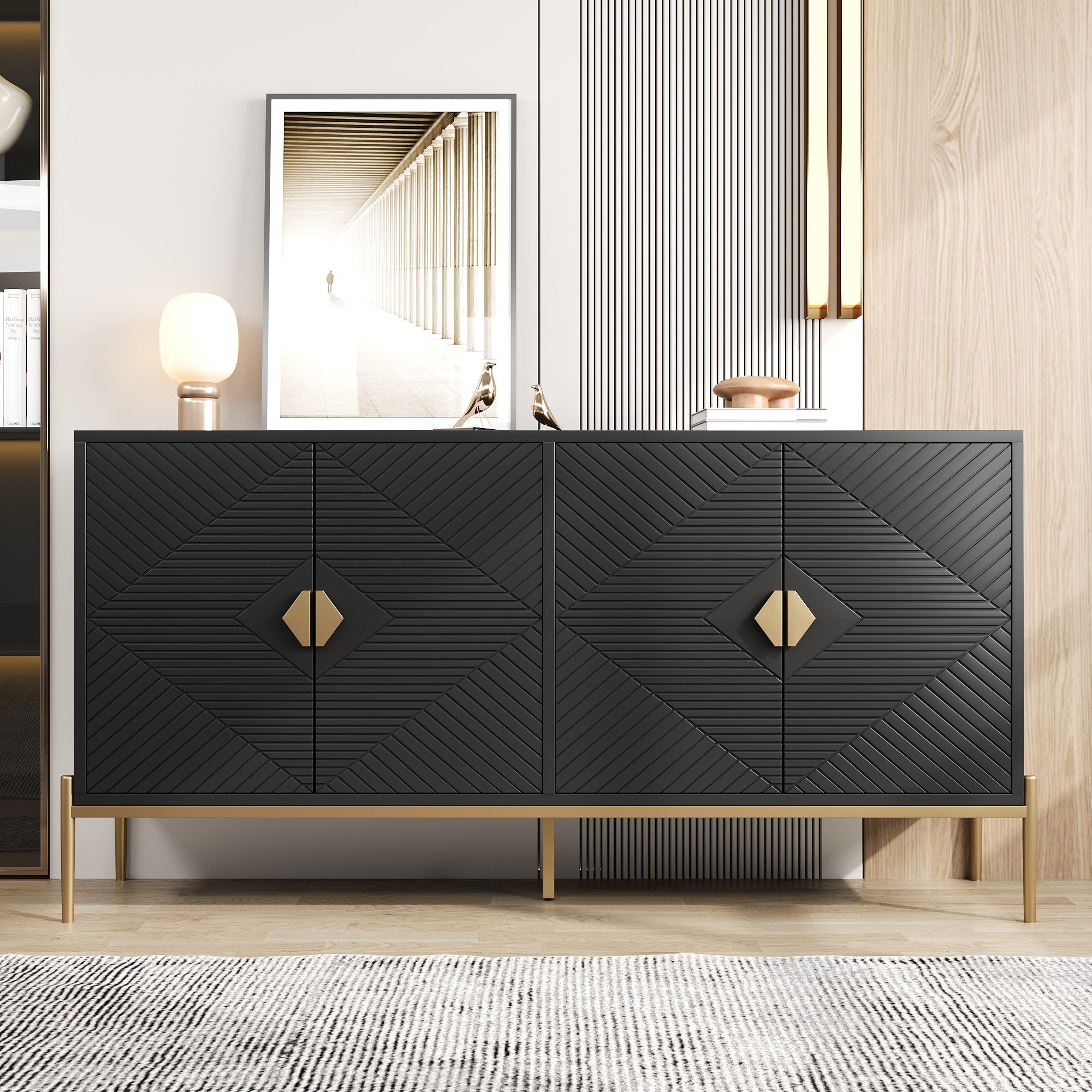 Modern Sideboard Cabinet Storage Chest of Drawers 162x40x80cm