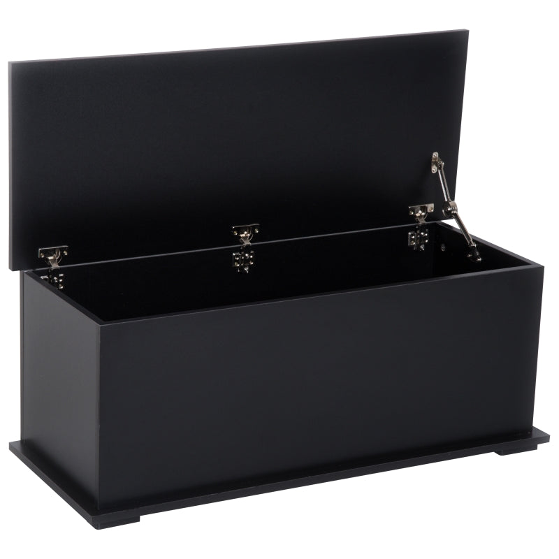 Storage Chest 113L Flip-Top Lid Safety Hinges Black