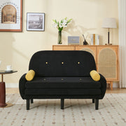 Loveseat Sofa Daybed Recliner with Storage Space, Black Corduroy